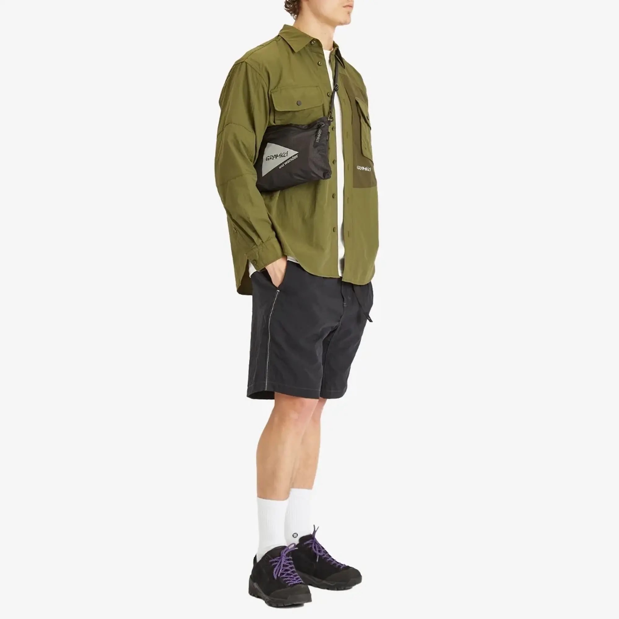 Gramicci Men's x and wander Nylon Sacoche Black