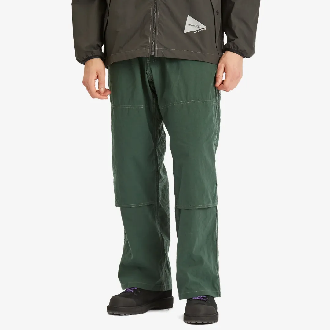 Gramicci Men's x and wander Nylon Double Knee Pant Green | GUP5
