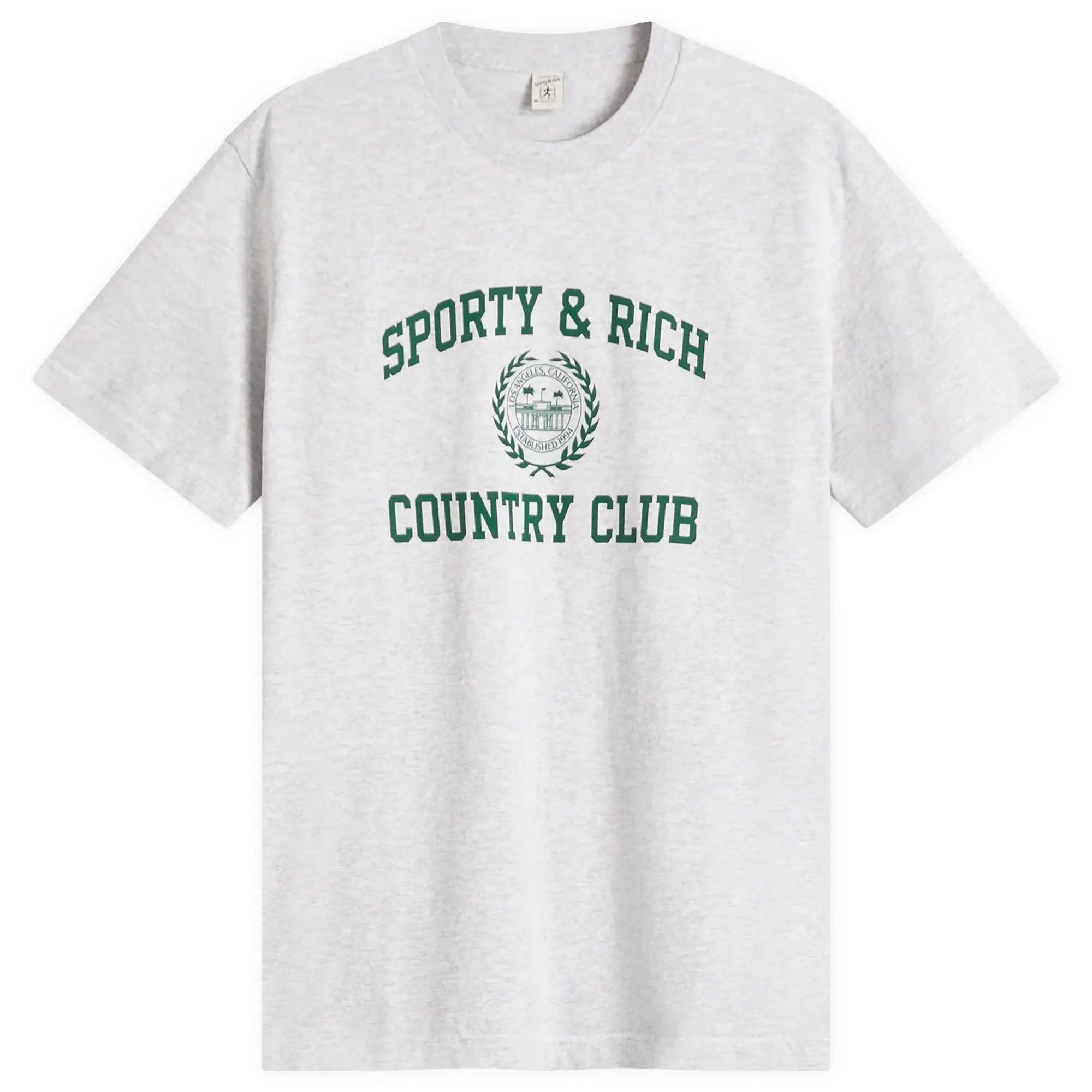 Sporty & Rich Women's Vasity Crest T-Shirt Heather Grey