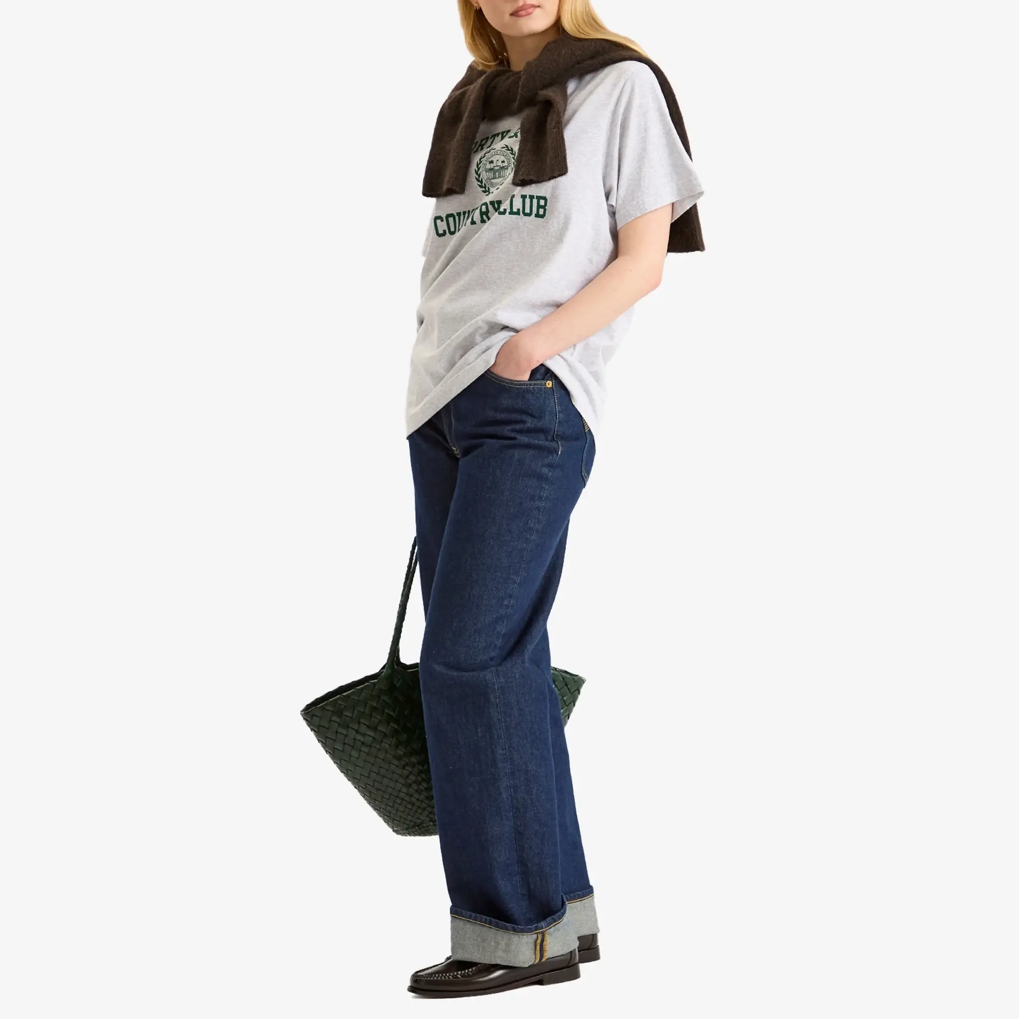 Sporty & Rich Women's Vasity Crest T-Shirt Heather Grey