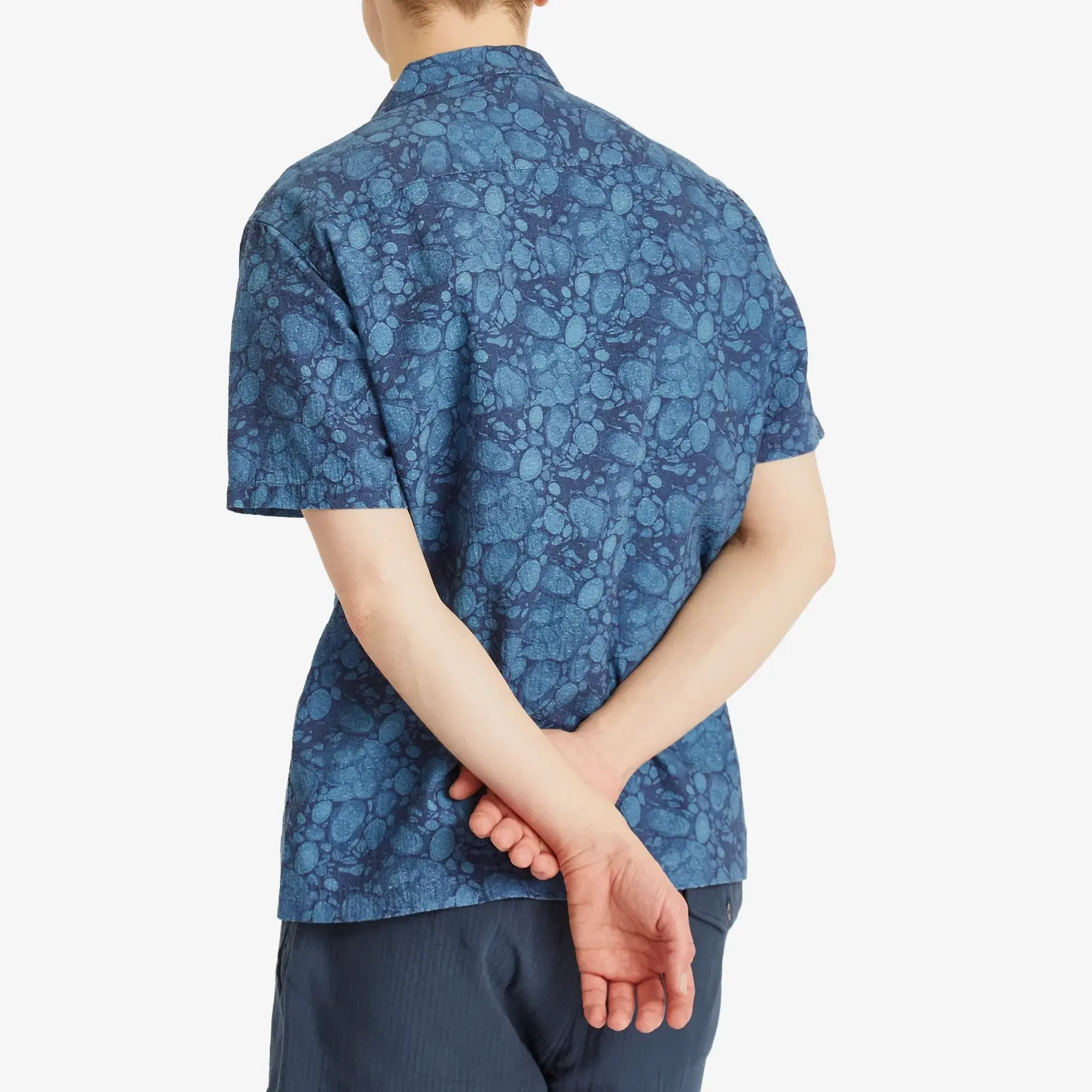 Kestin Men's Crammond Marble Print Shirt Blue Marble