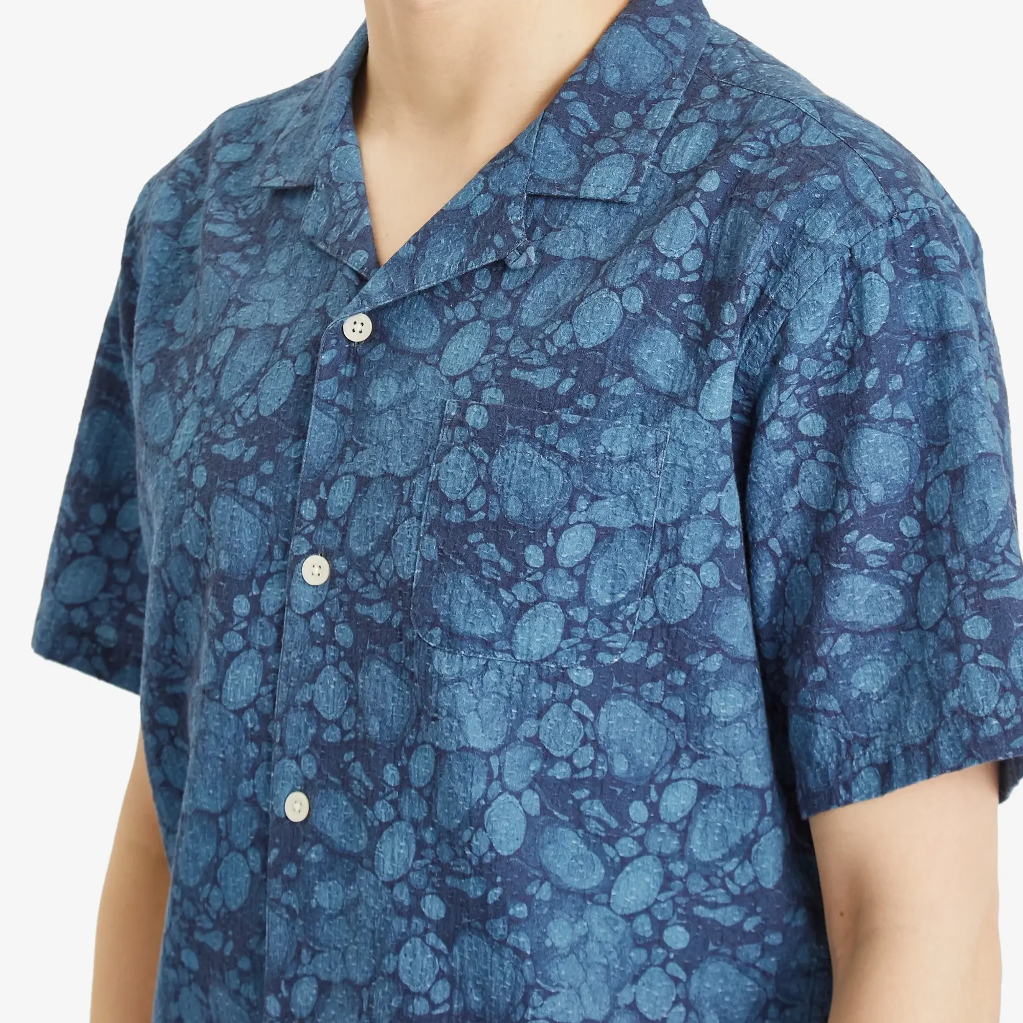 Kestin Men's Crammond Marble Print Shirt Blue Marble