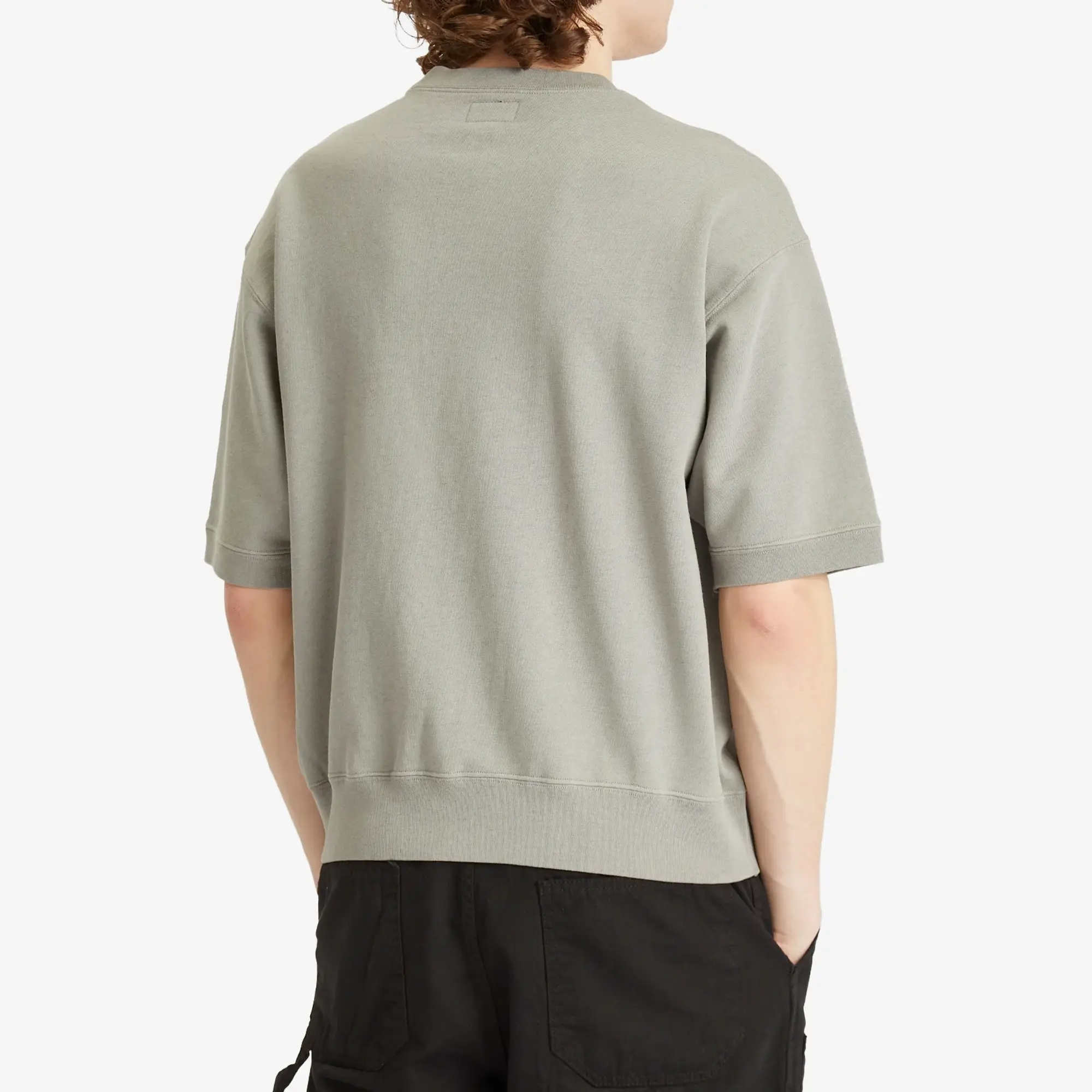 BEAMS Men's Print Short Sleeve Sweat Grey
