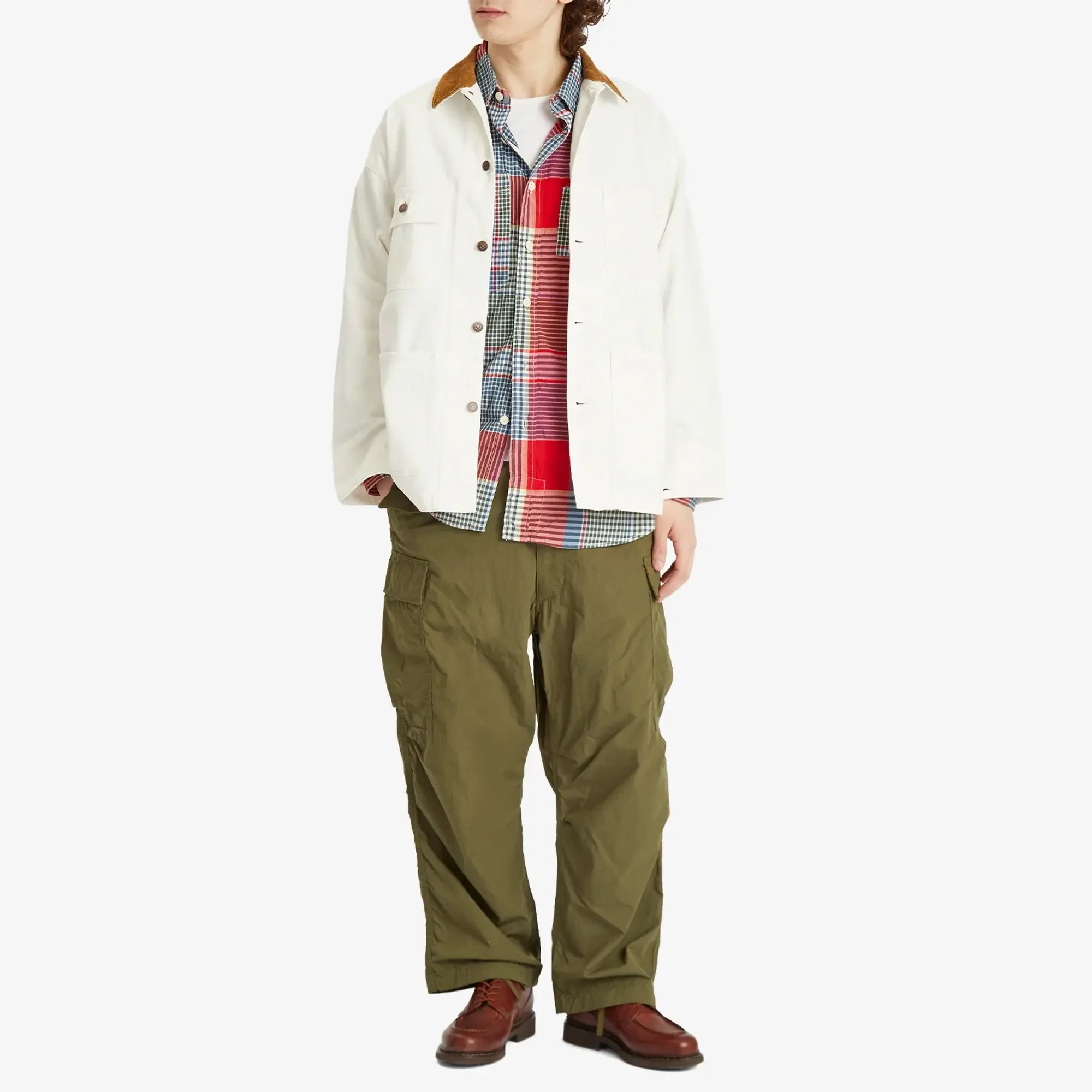 BEAMS Men's Big 6 Pocket Cargo Pants Olive