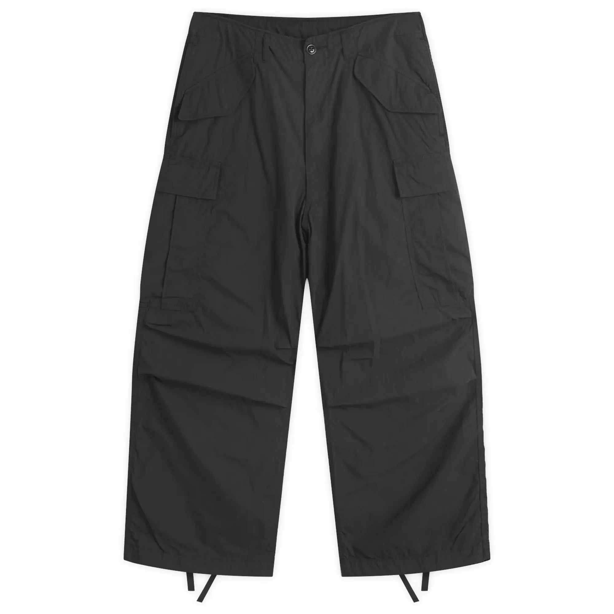 BEAMS Men's Big 6 Pocket Cargo Pants Black