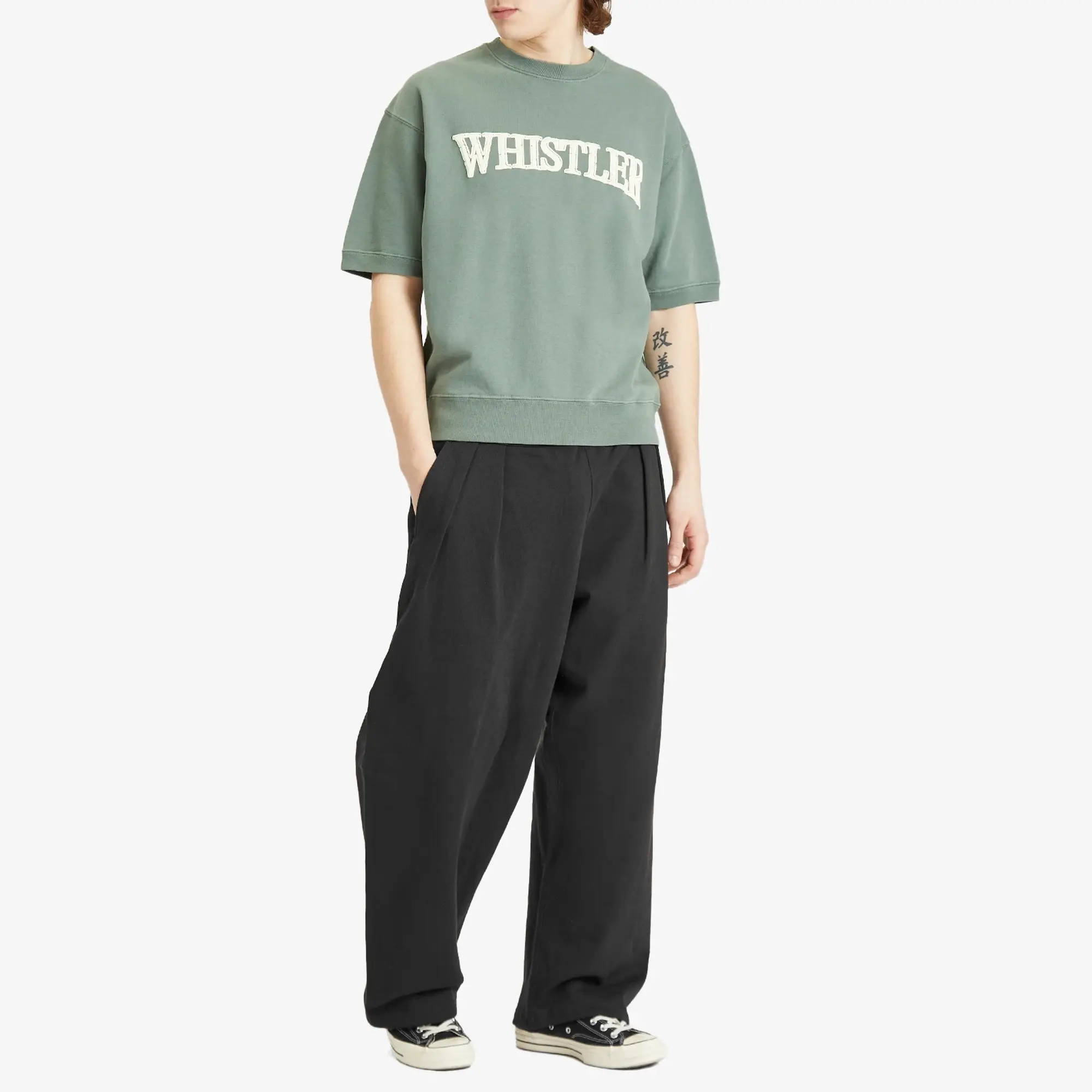 BEAMS Men's Pleated Balloon Sweat Pants Black