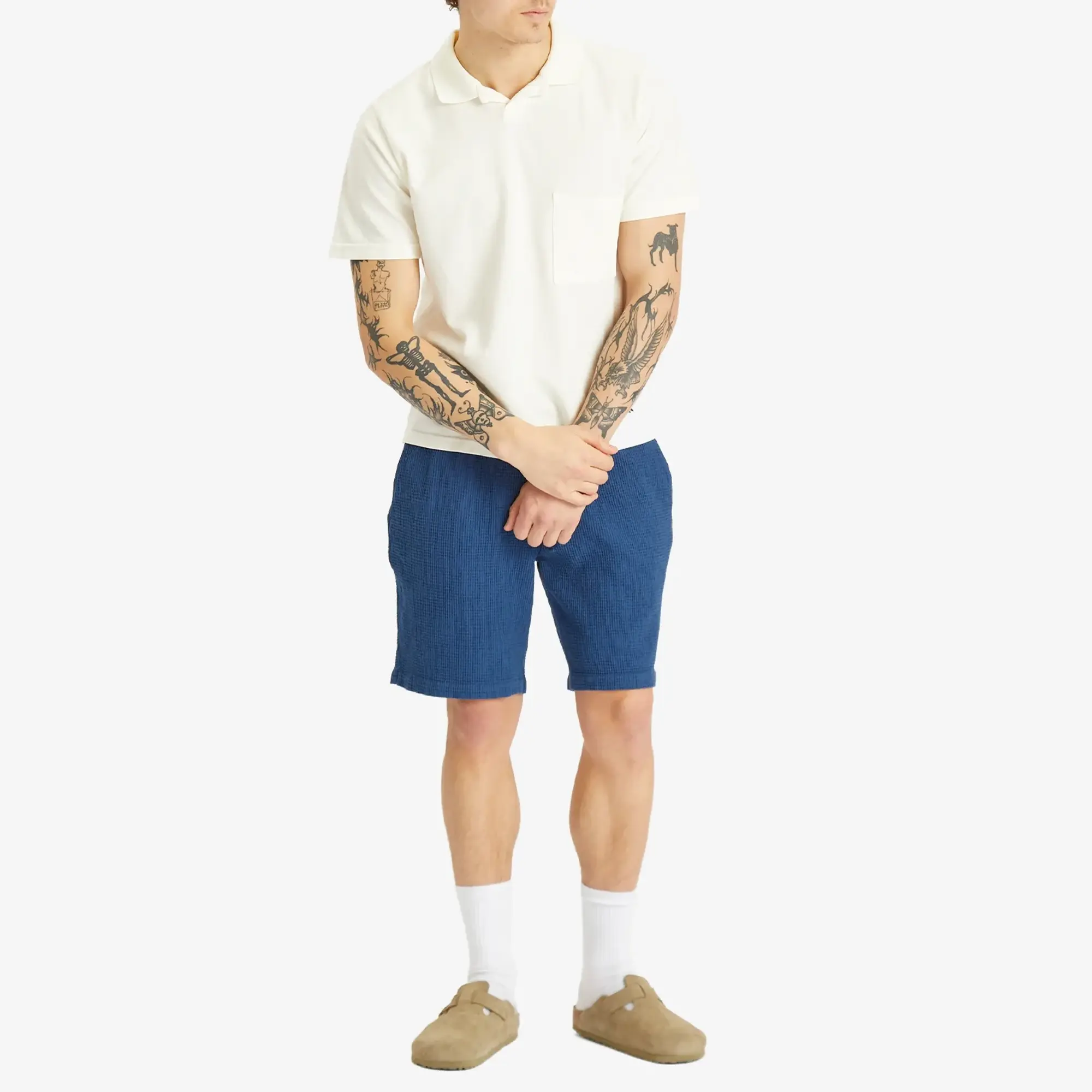 Universal Works Men's Pique Vacation Polo Ecru