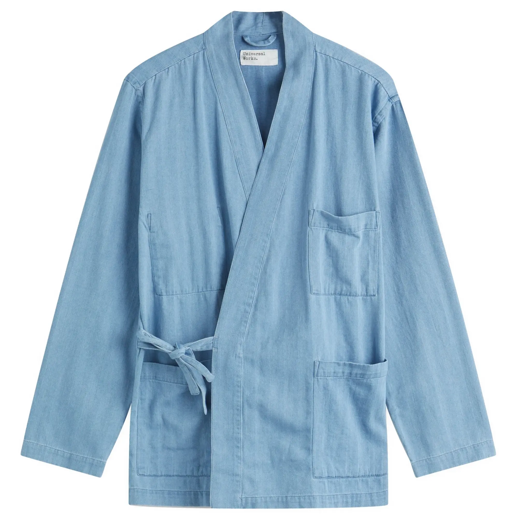 Universal Works Men's Herringbone Kyoto Work Jacket Washed Indigo