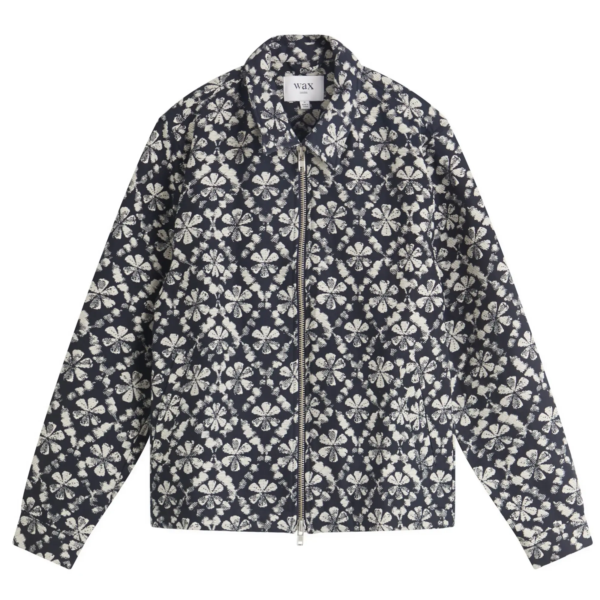 Wax London Men's Eldon Jacquard Flower Jacket Navy/Ecru