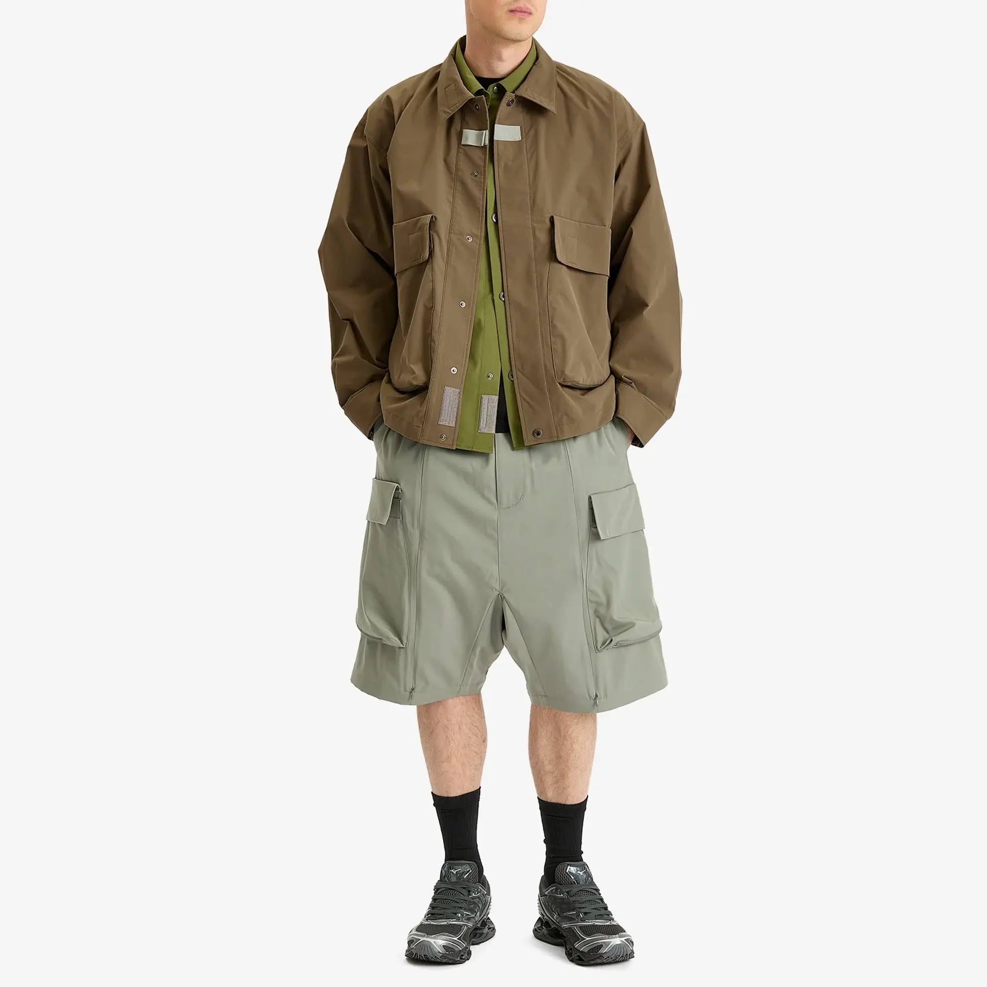 Poliquant Men's Deformed Large Pockets Fatigue Tracker Jacket Olive