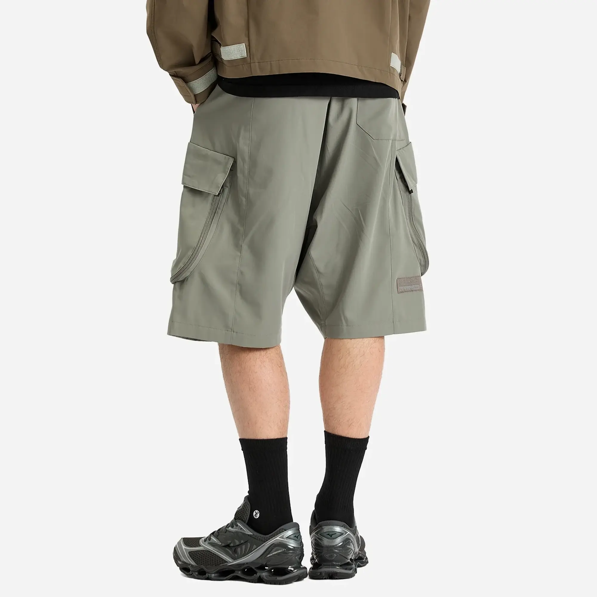 Poliquant Men's Deformed Cargo Pocket Jungle Trousers Sand Grey