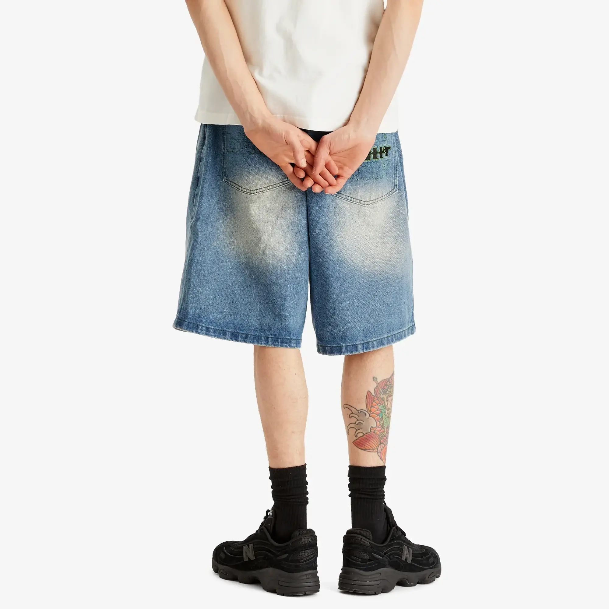 Butter Goods Men's Warped Denim Shorts Washed Mid Blue