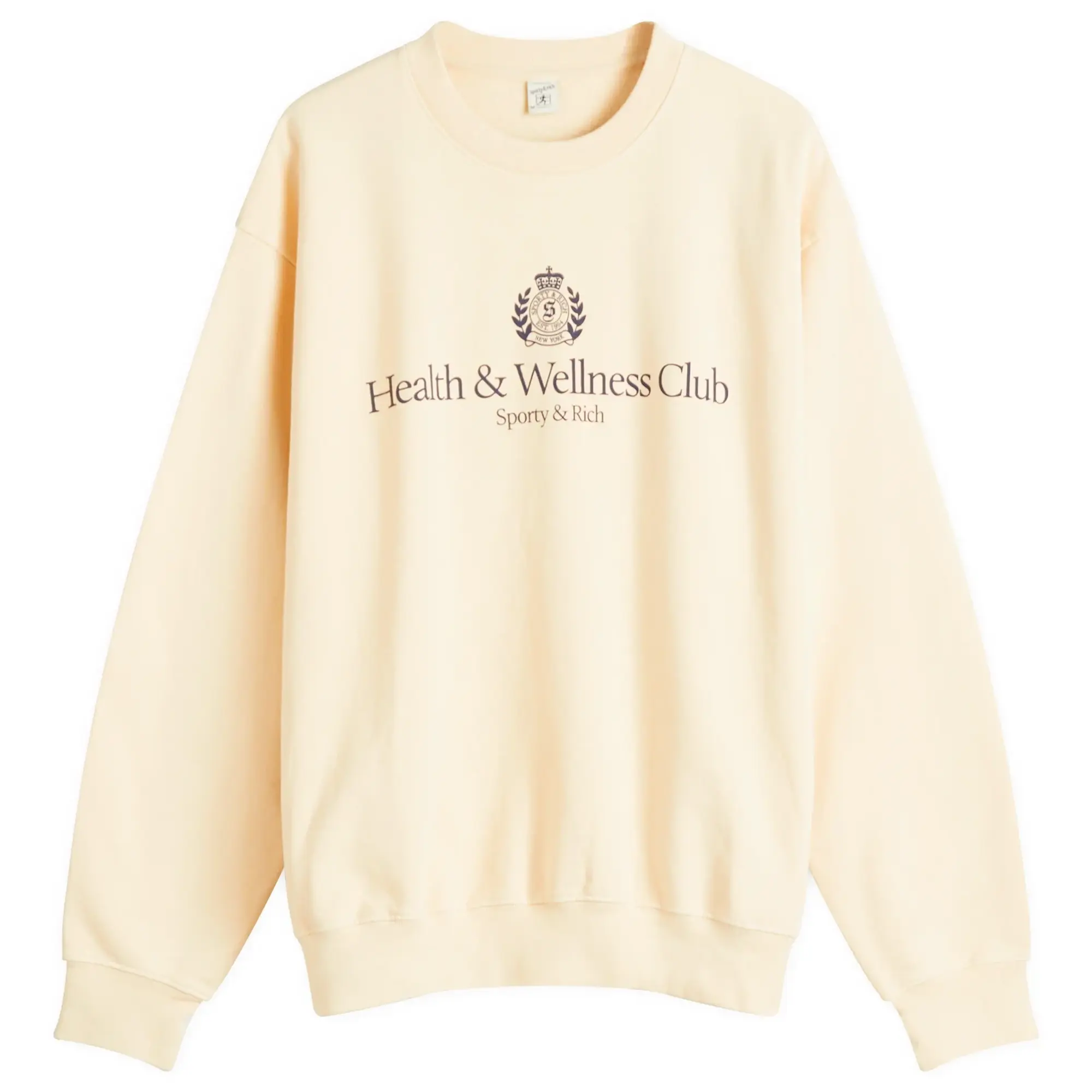 Sporty & Rich Women's H&W Crest Crew Sweatshirt Cream