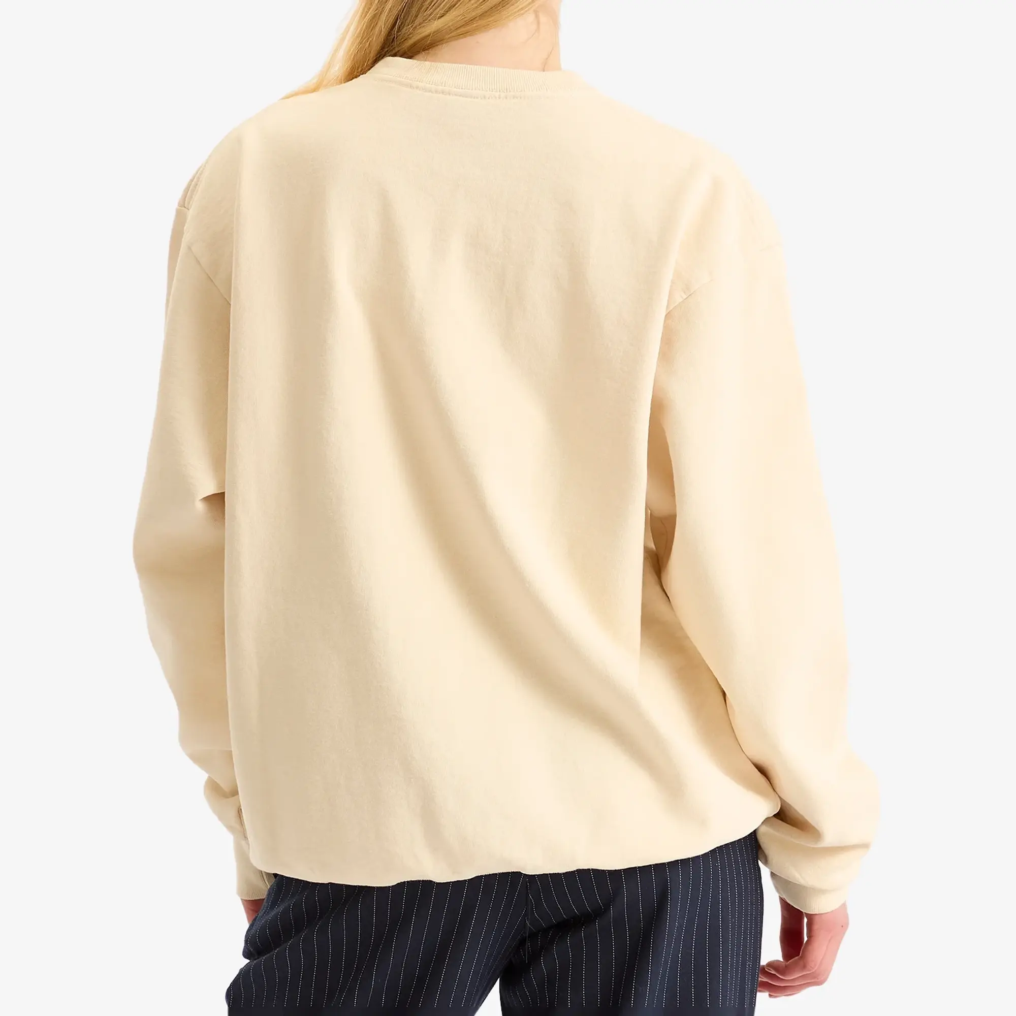 Sporty & Rich Women's H&W Crest Crew Sweatshirt Cream