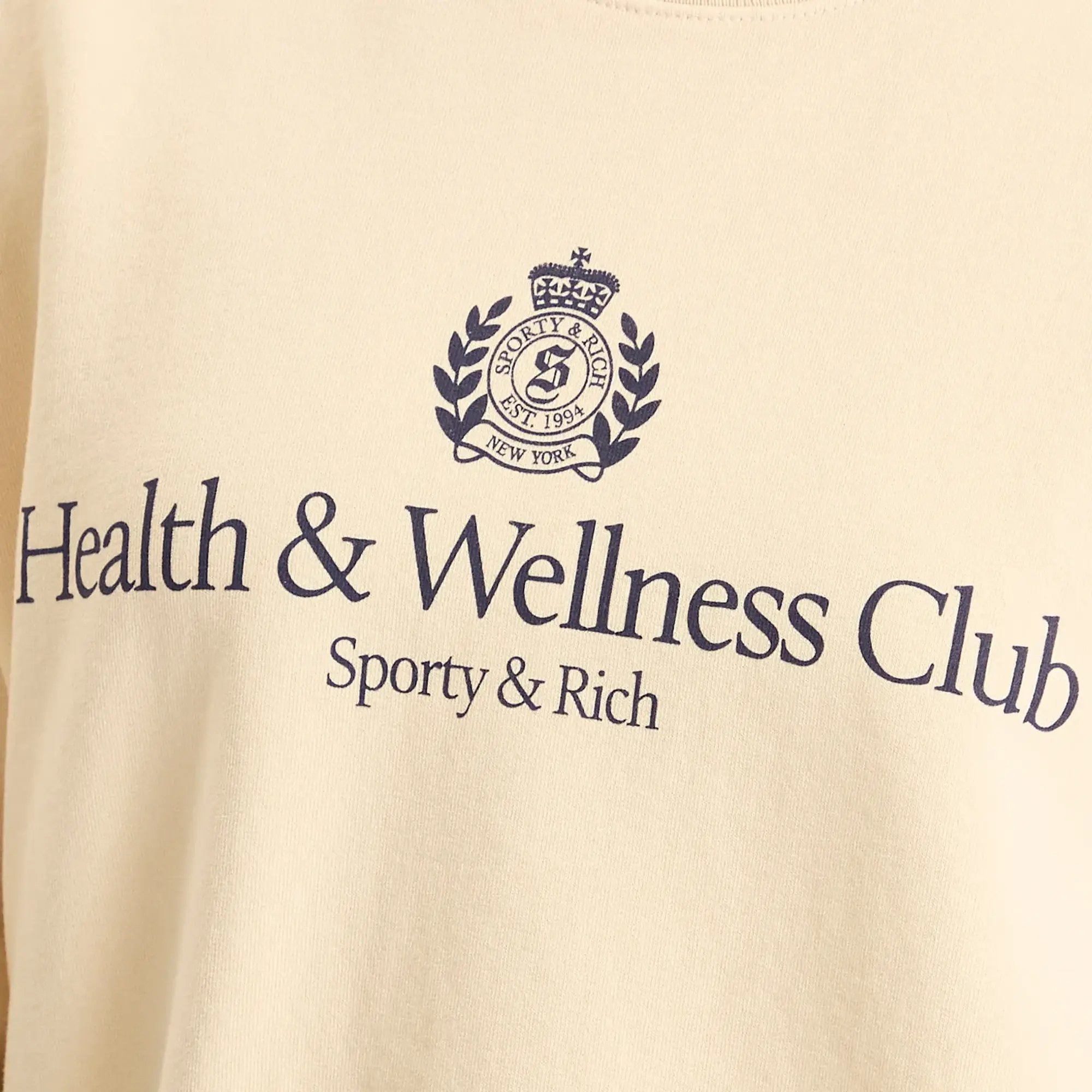 Sporty & Rich Women's H&W Crest Crew Sweatshirt Cream