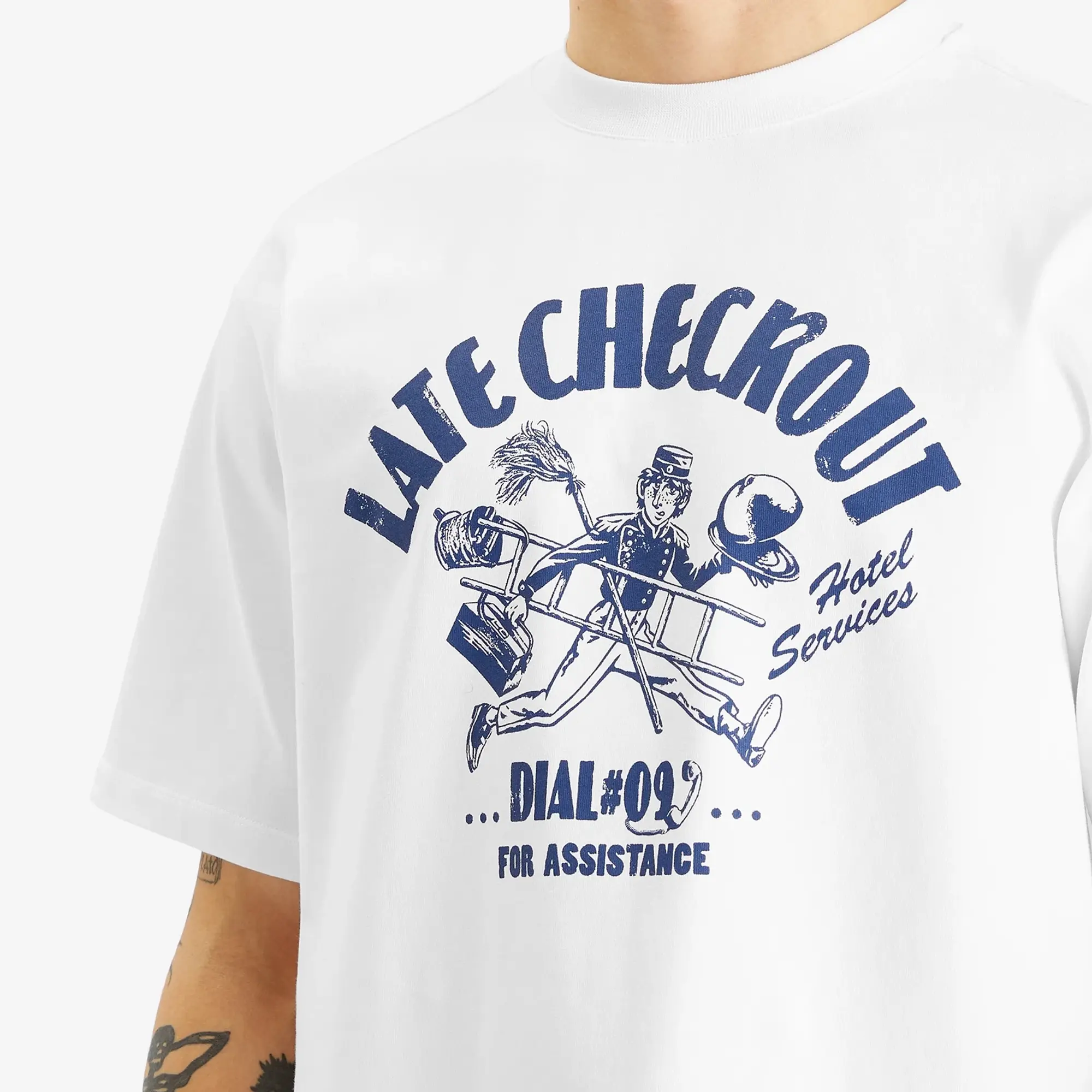 Late Checkout Men's Hotel Services T-Shirt White
