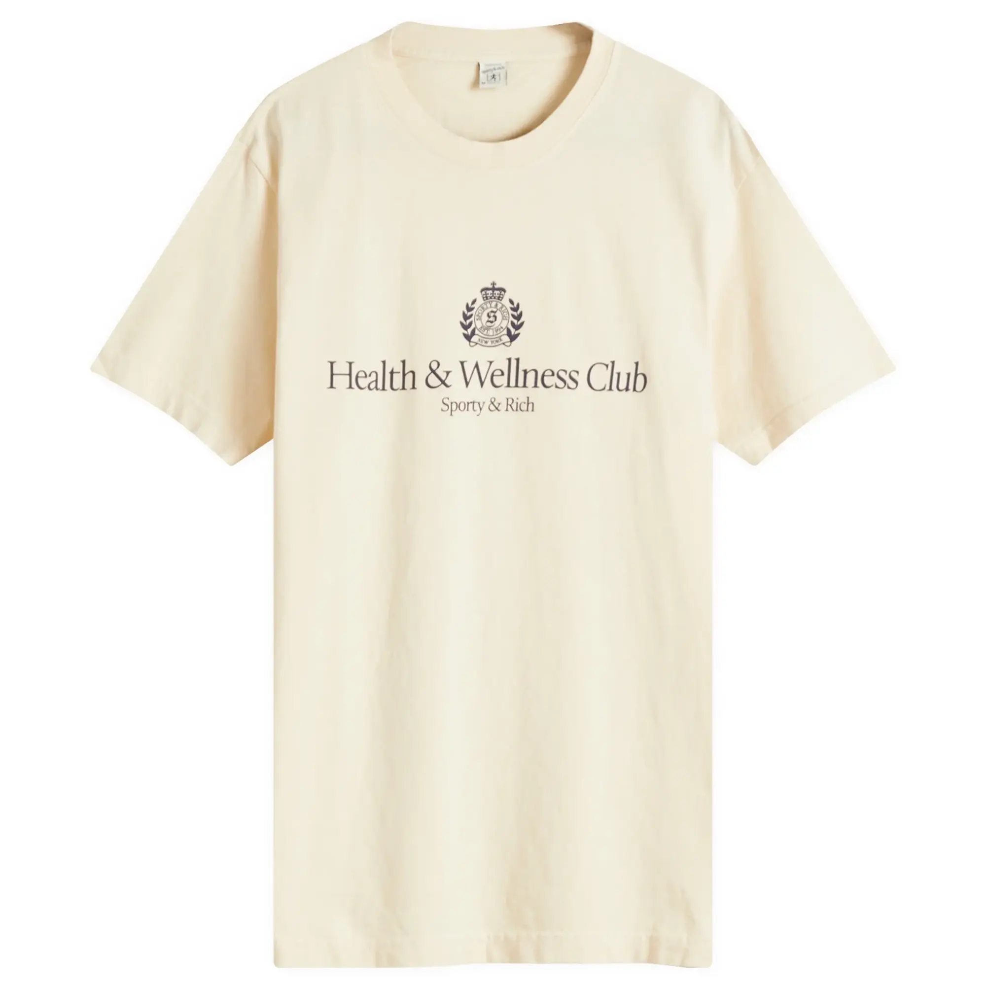 T-Shirt Sporty & Rich H&W Crest T-Shirt Cream Xs