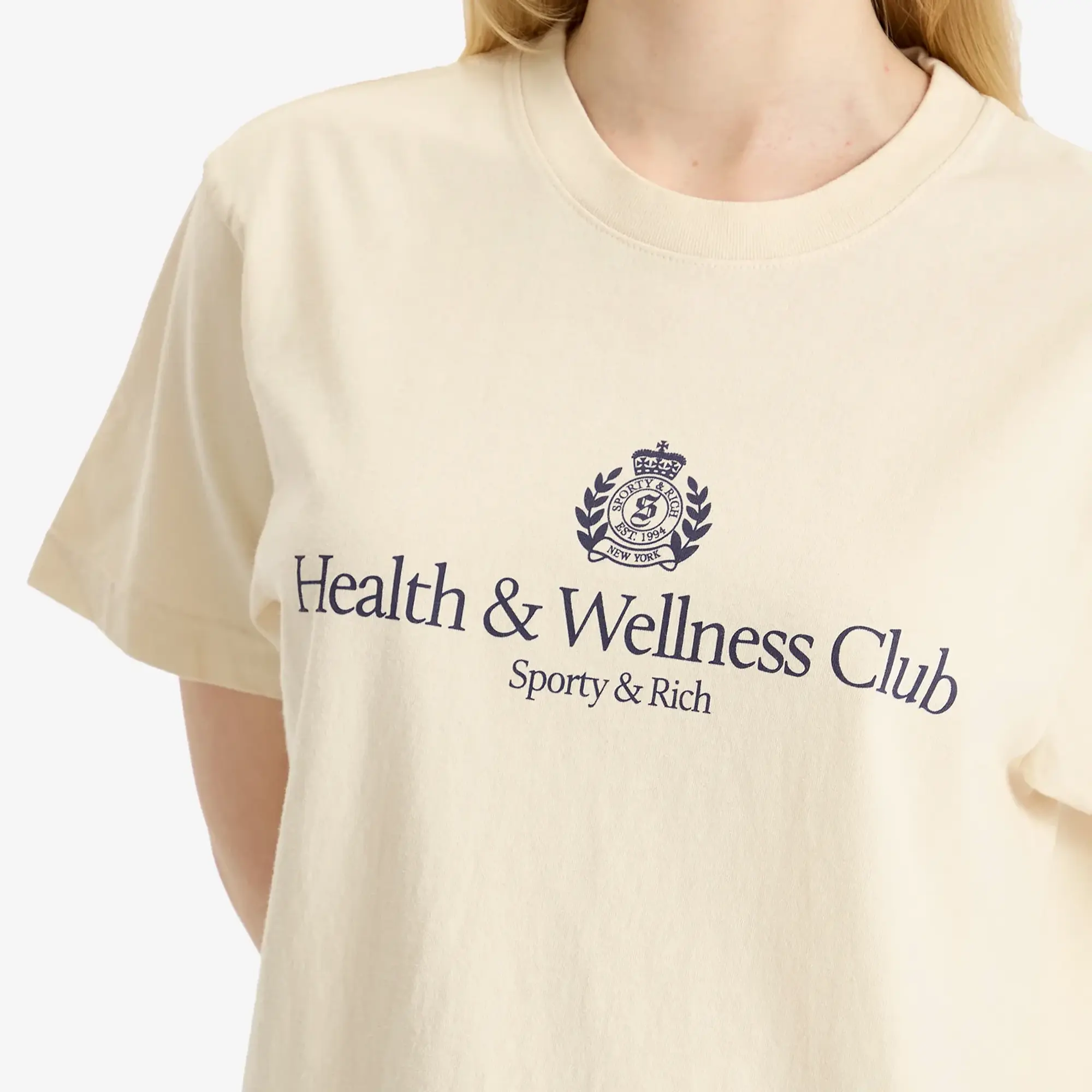 T-Shirt Sporty & Rich H&W Crest T-Shirt Cream Xs