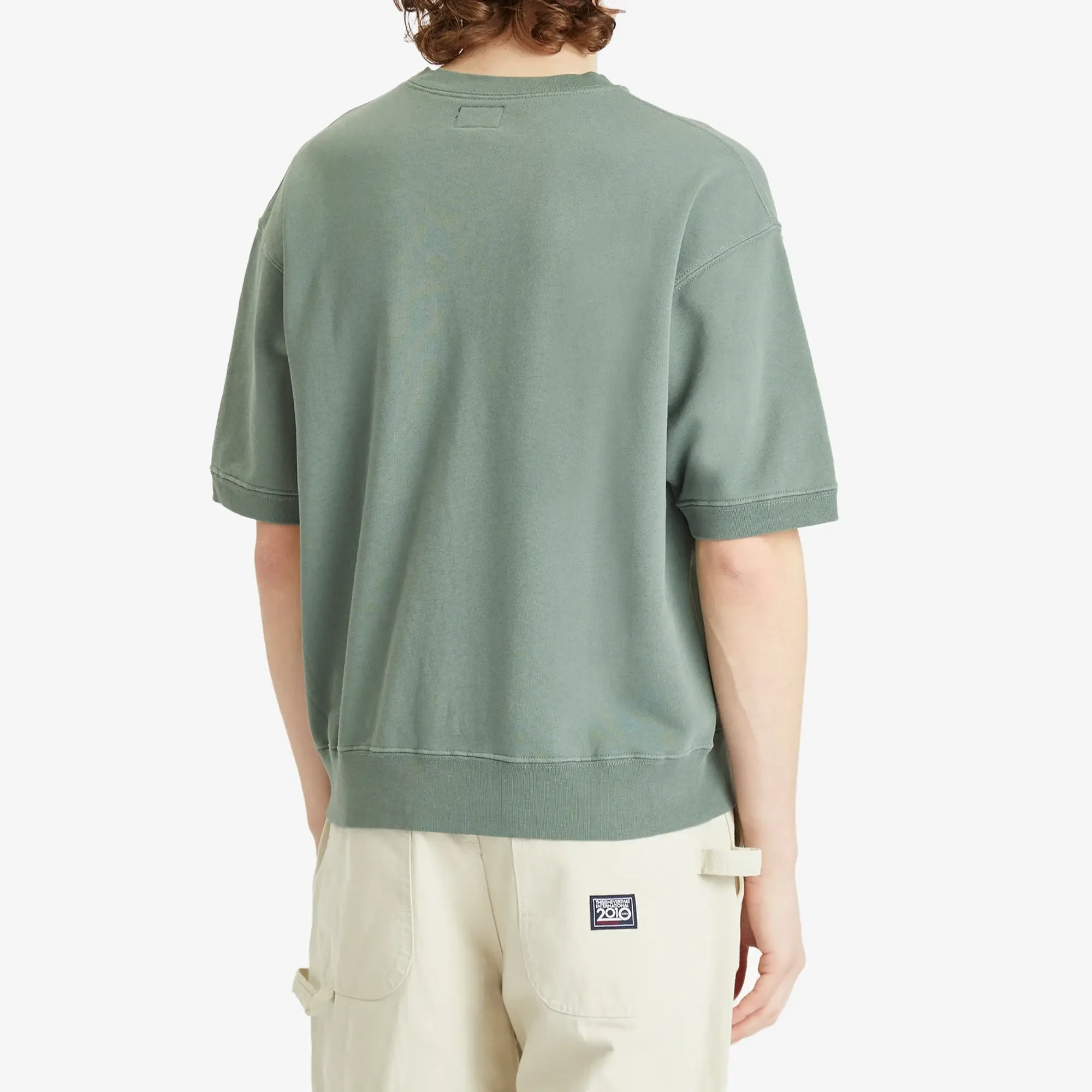 BEAMS Men's Print Short Sleeve Sweat Green