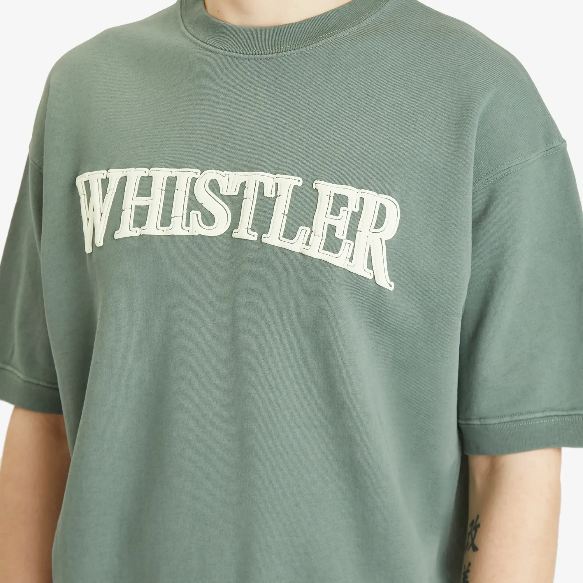 BEAMS Men's Print Short Sleeve Sweat Green