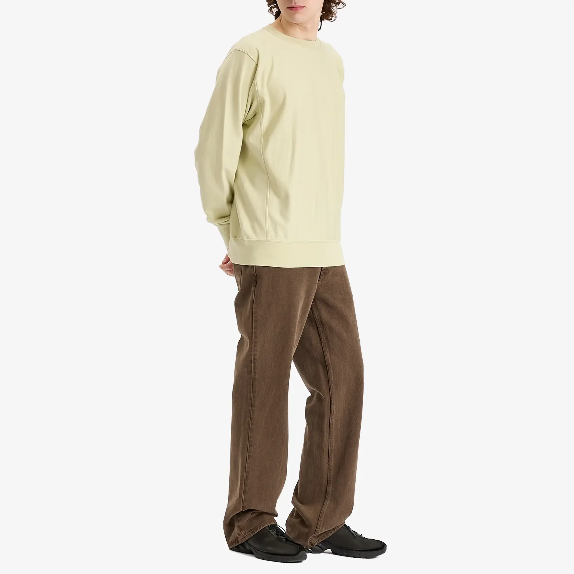 Auralee Men's Elastic High Gauge Sweatshirt Pistachio