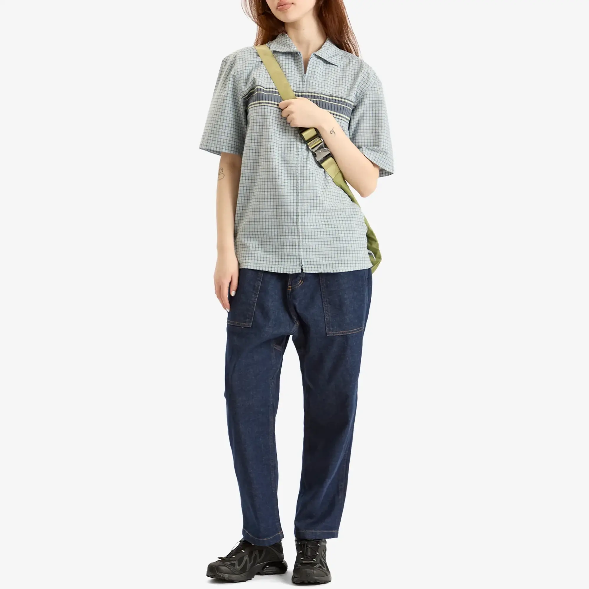 Gramicci Women's Stretch Denim Loose Tapered Pants One Wash