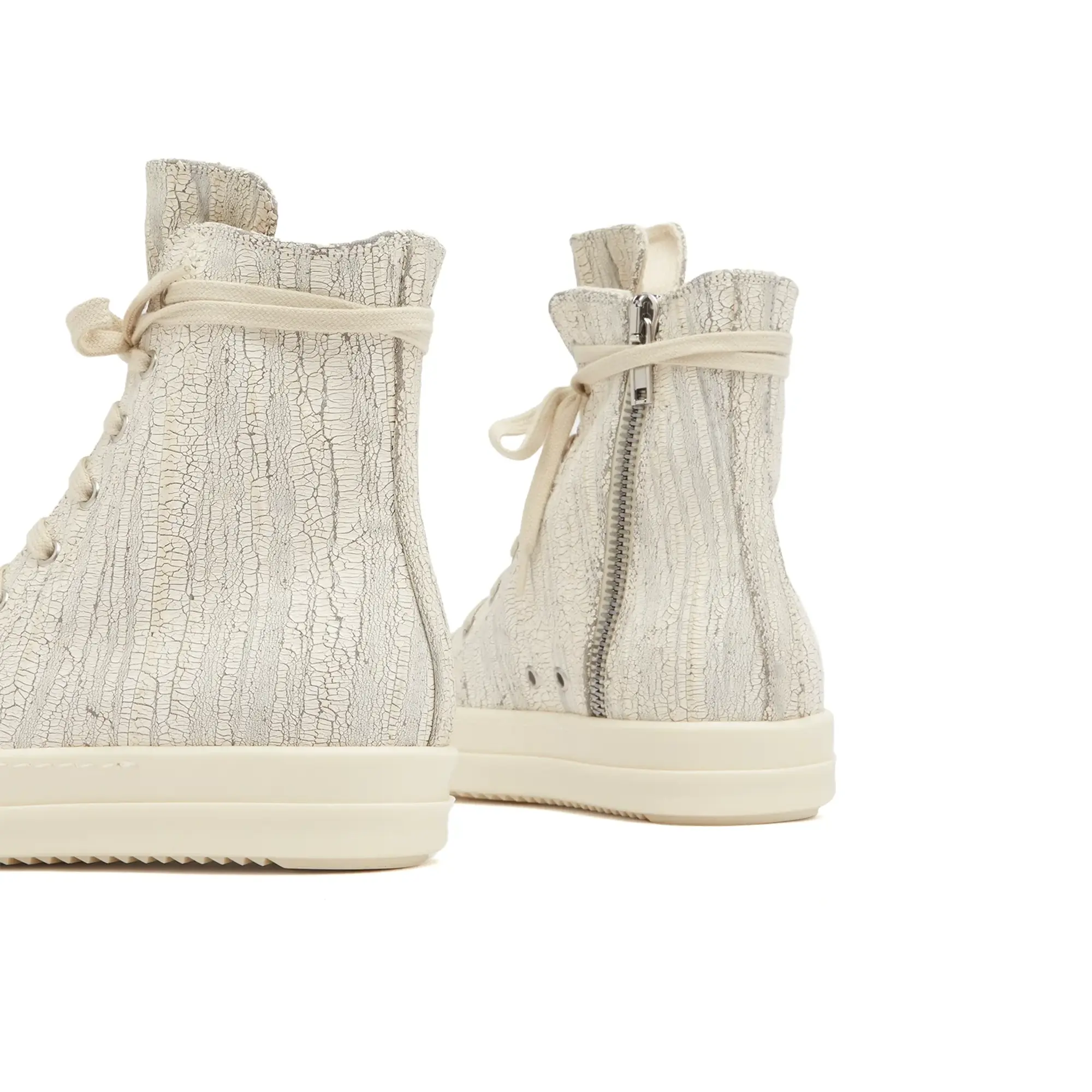 Rick Owens DRKSHDW Women's Denim Leather Sneakers Milk