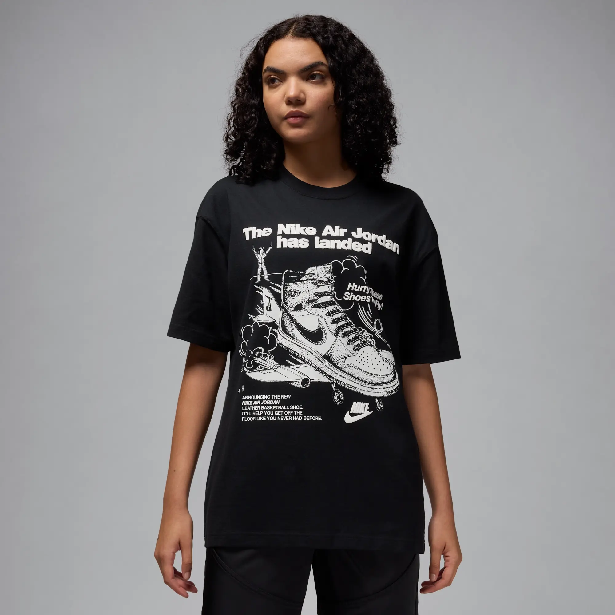 Nike Jordan Jordan Oversized Graphic Women T-Shirts - Black