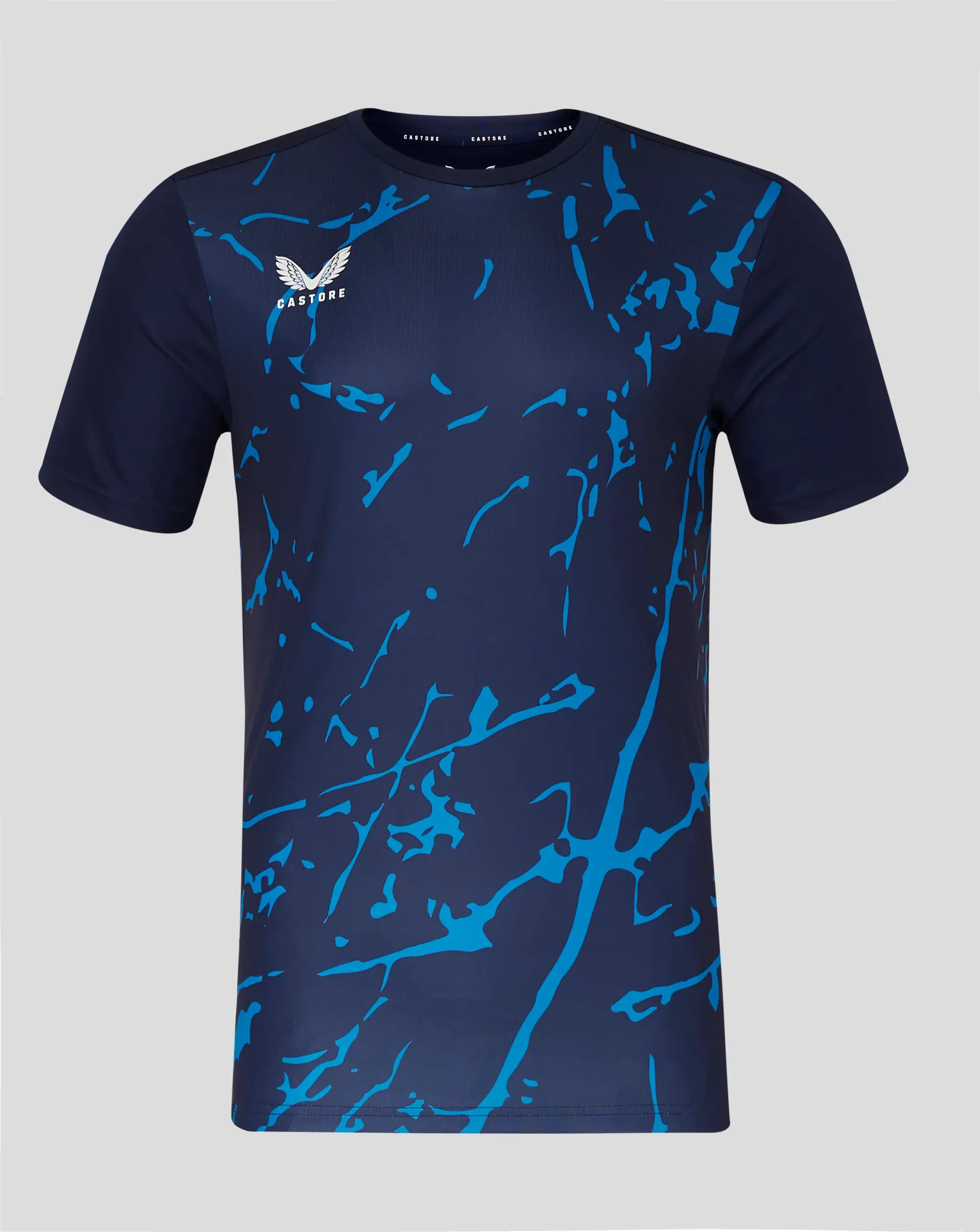 Castore Short Sleeve Marble Printed T-shirt - Peacoat