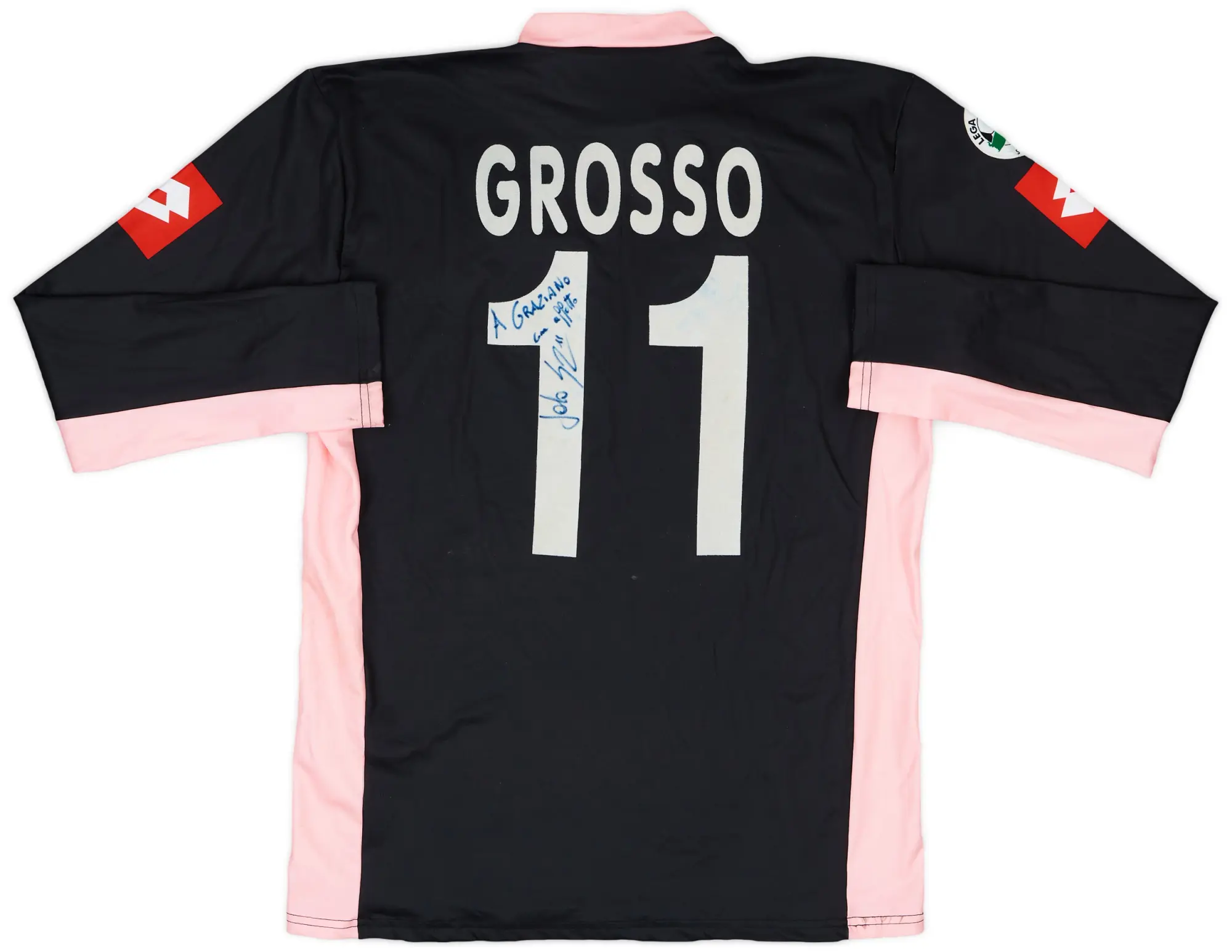 Lotto 2004-05 Palermo Match Issue Signed Third L/S Shirt Grosso #11