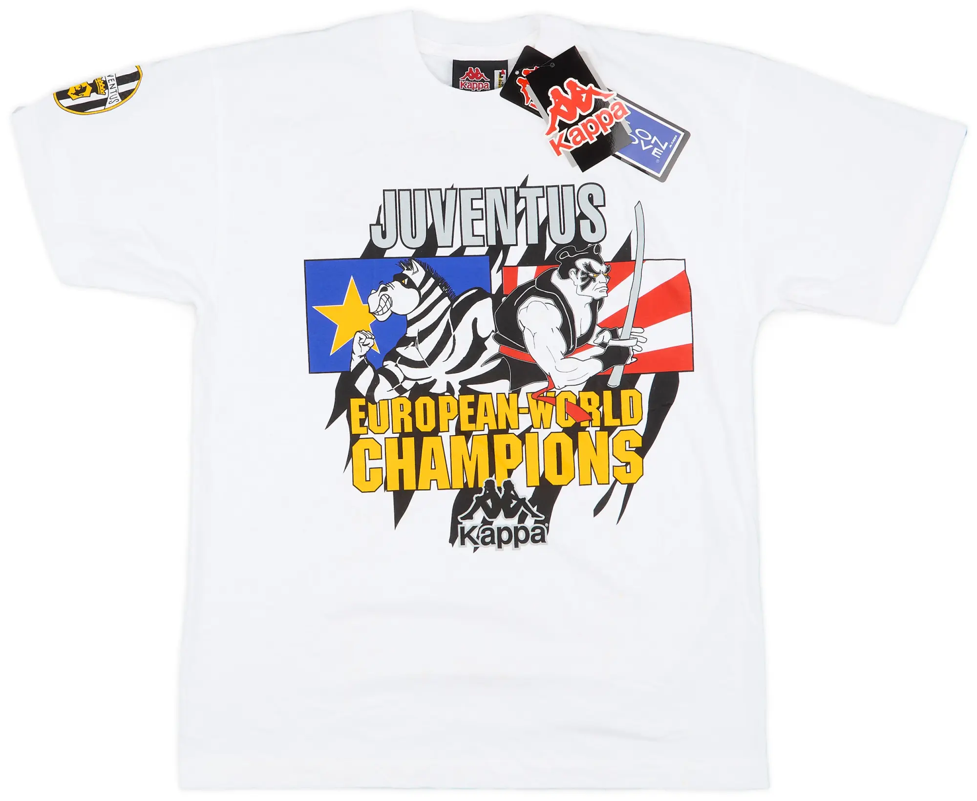 1996-97 Juventus Kappa 'European-World Champions' Graphic Tee (L)