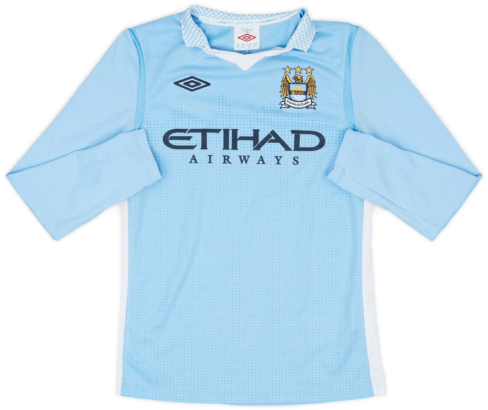 Umbro 2011-12 Manchester City Home L/S Shirt - 8/10 - (M.Boys)