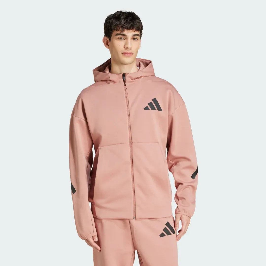 Manchester United x adidas Z.N.E. Full Zip Hoodie Pink | JD2908