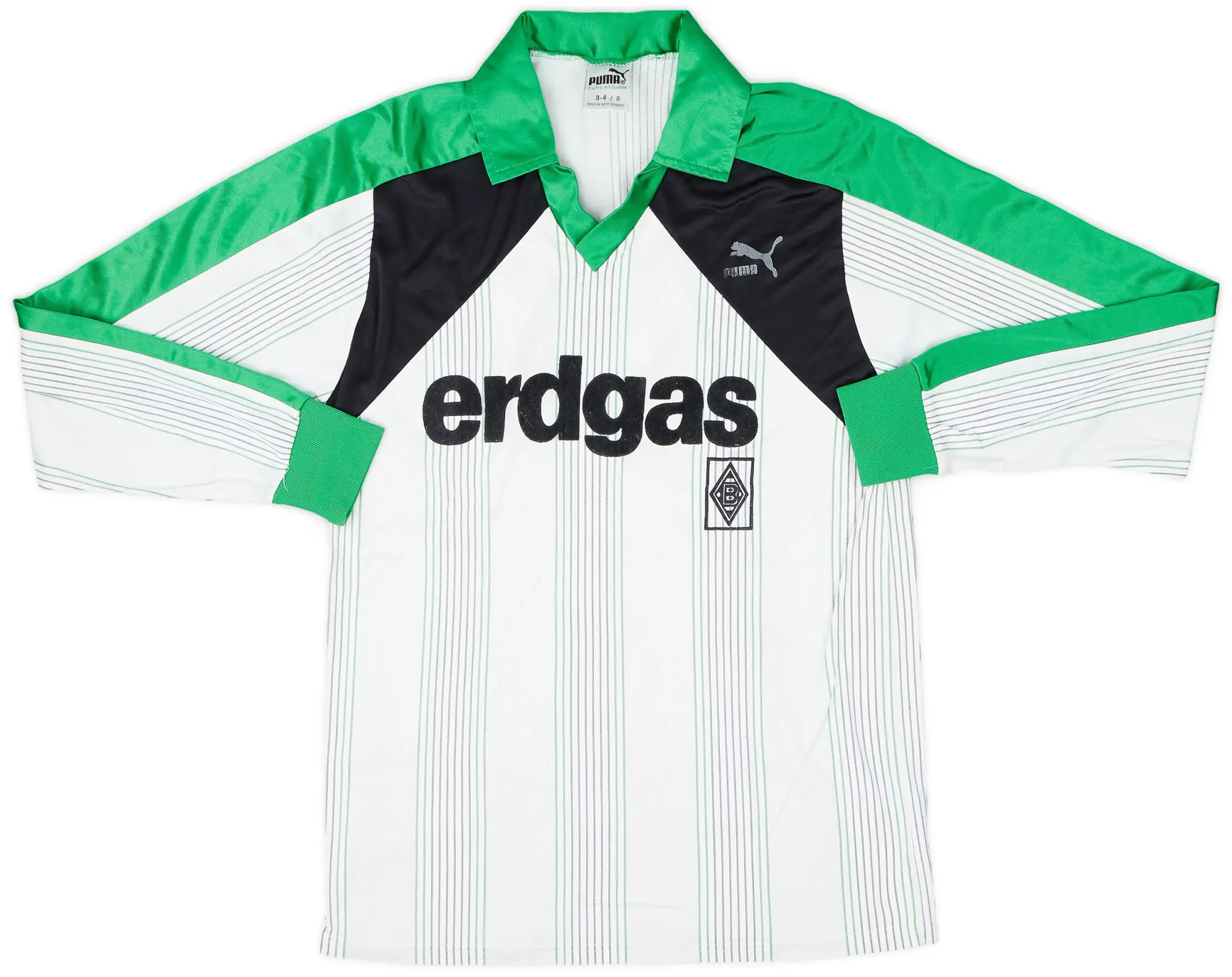 Puma 1987-89 Borussia Monchengladbach Home L/S Shirt - 9/10 - (S)