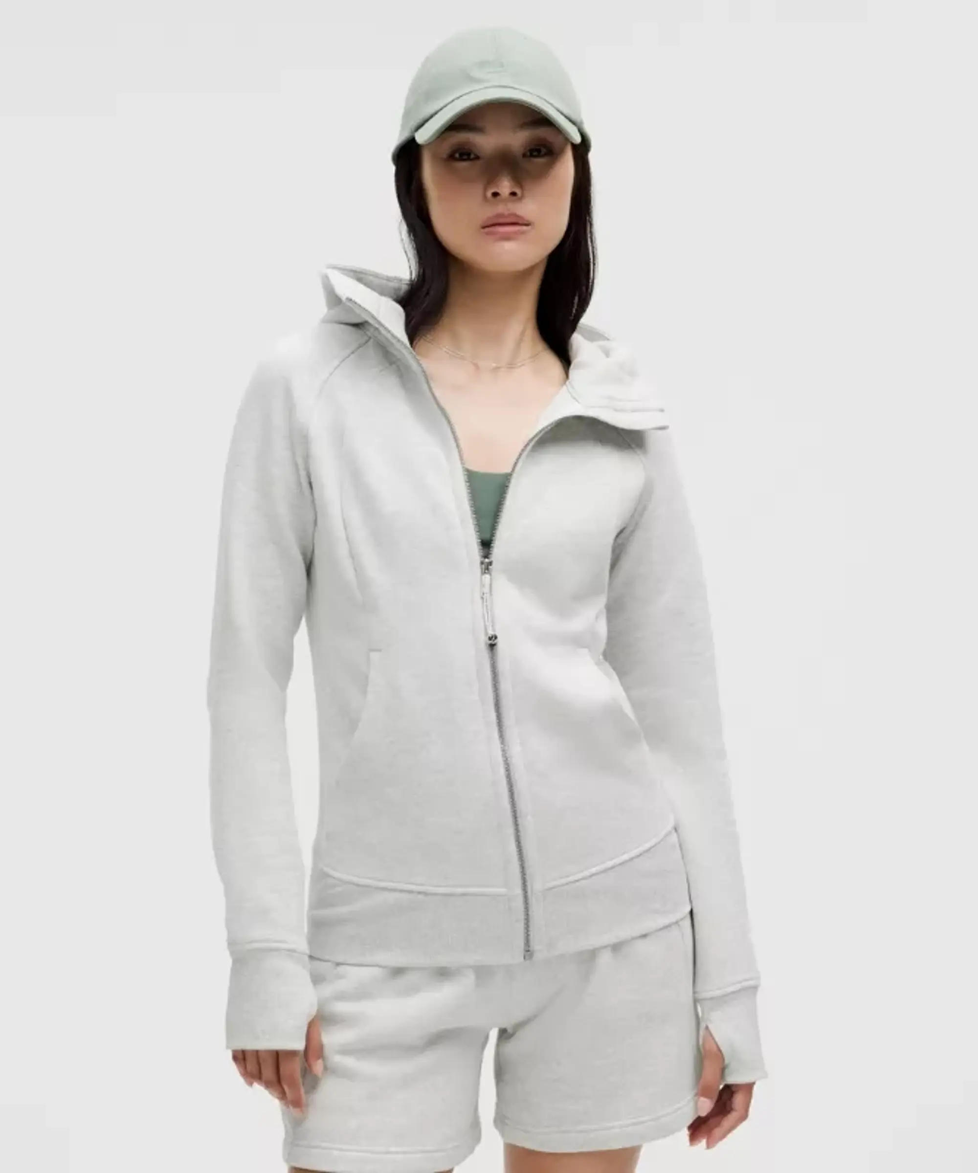 lululemon IE lululemon – Women's Scuba Full-Zip Hoodie – Color Light Grey/Grey – Size 6