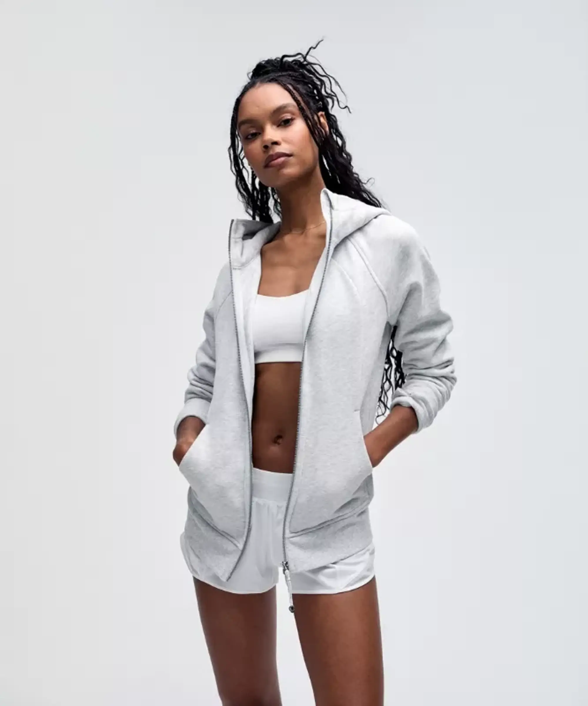 lululemon IE lululemon – Women's Scuba Full-Zip Hoodie – Color Light Grey/Grey – Size 6