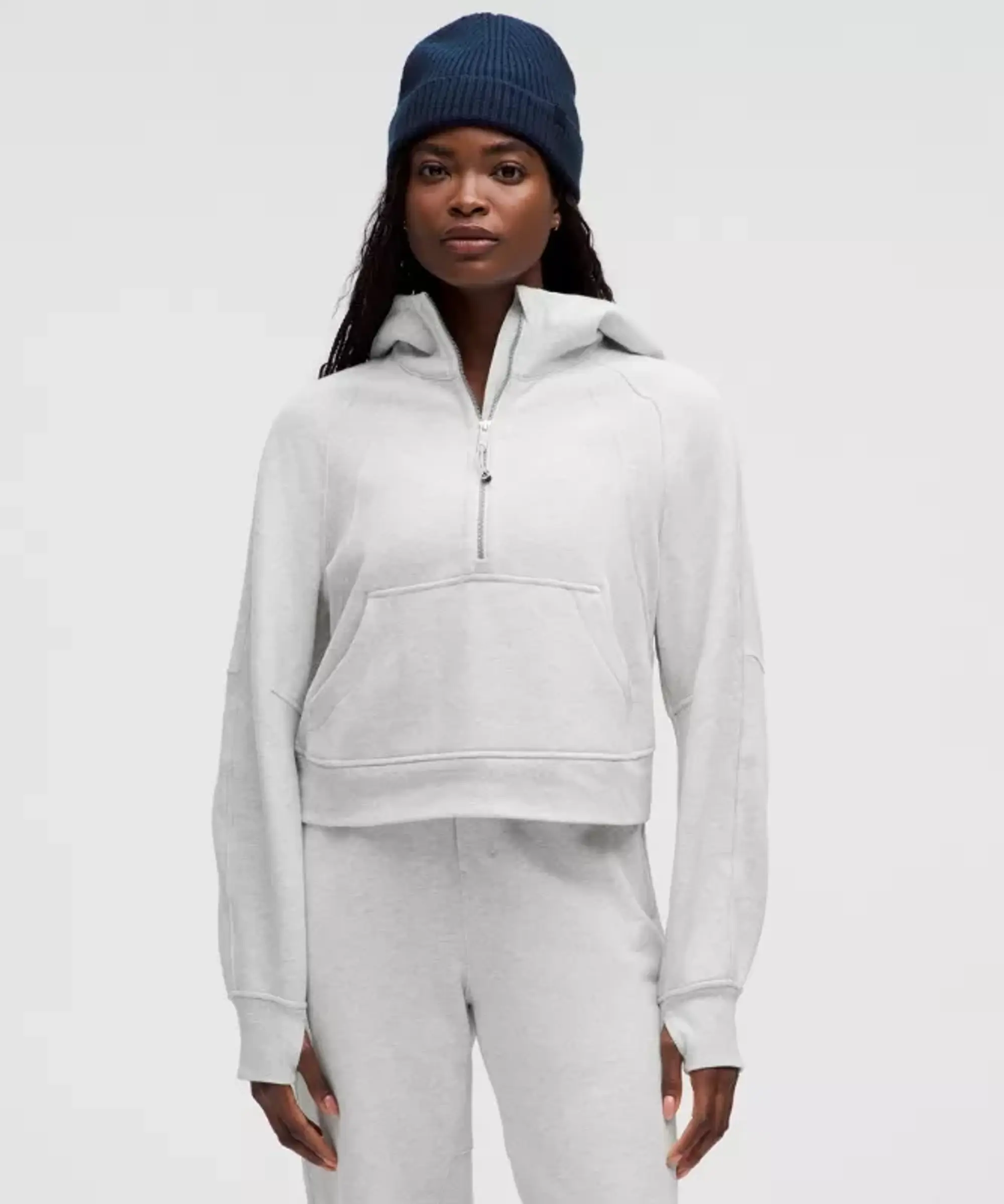 lululemon IE lululemon – Women's Scuba Oversized Half-Zip Hoodie – Color Light Grey/Grey – Size XS/S