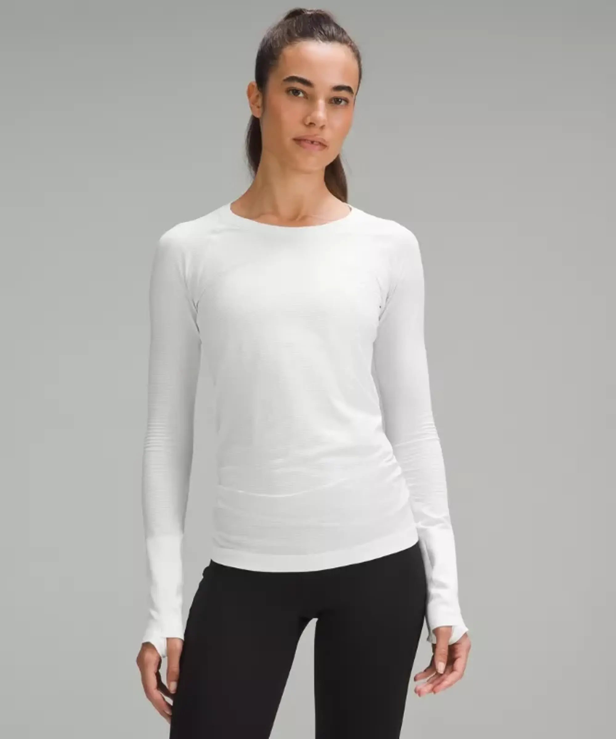 lululemon IE lululemon – Women's Swiftly Tech Long-Sleeve Shirt 2.0 Hip Length – Color White – Size 20