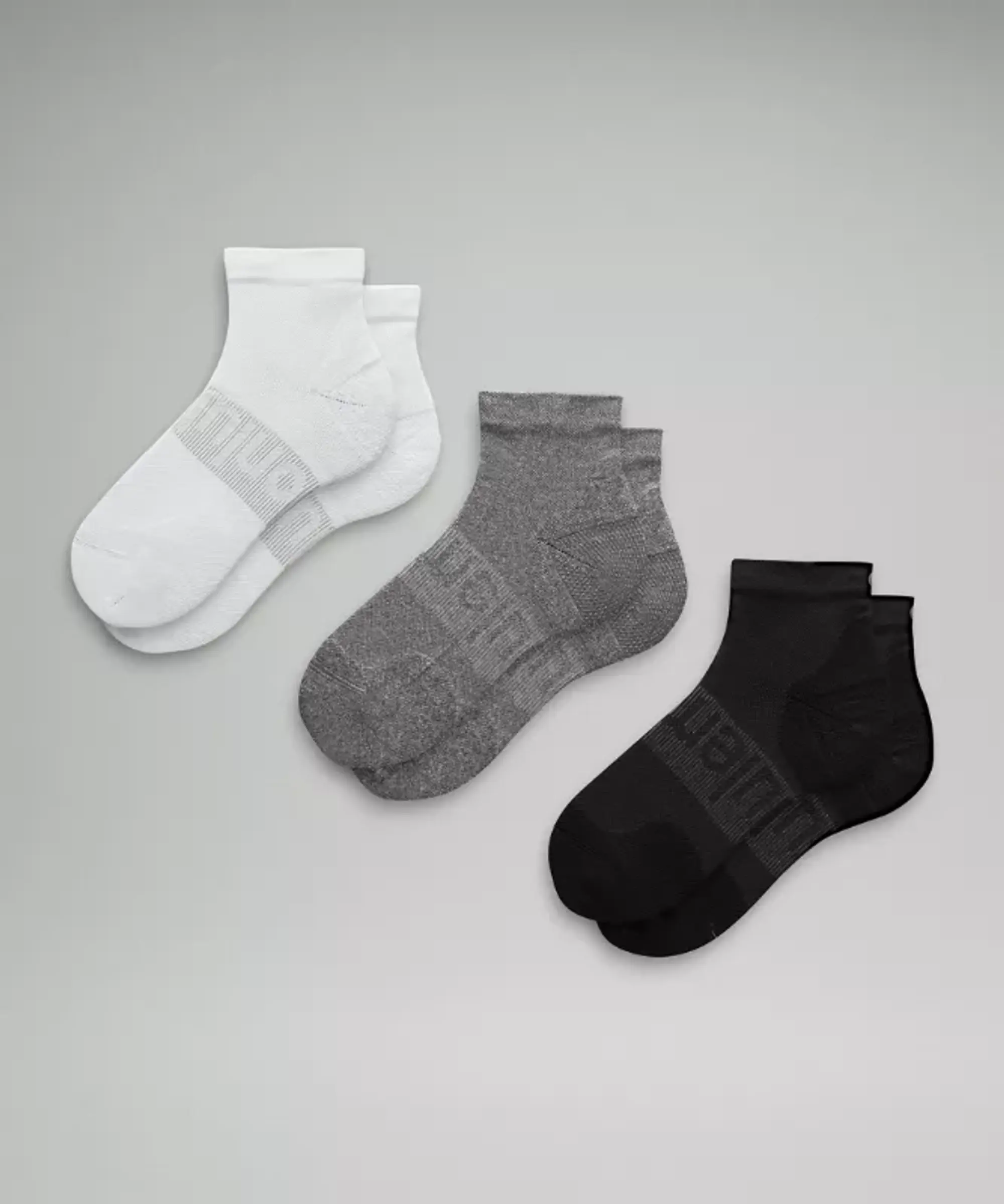 lululemon IE lululemon – Women's Power Stride Ankle Socks 3 Pack – Color White/Grey/Black – Size S