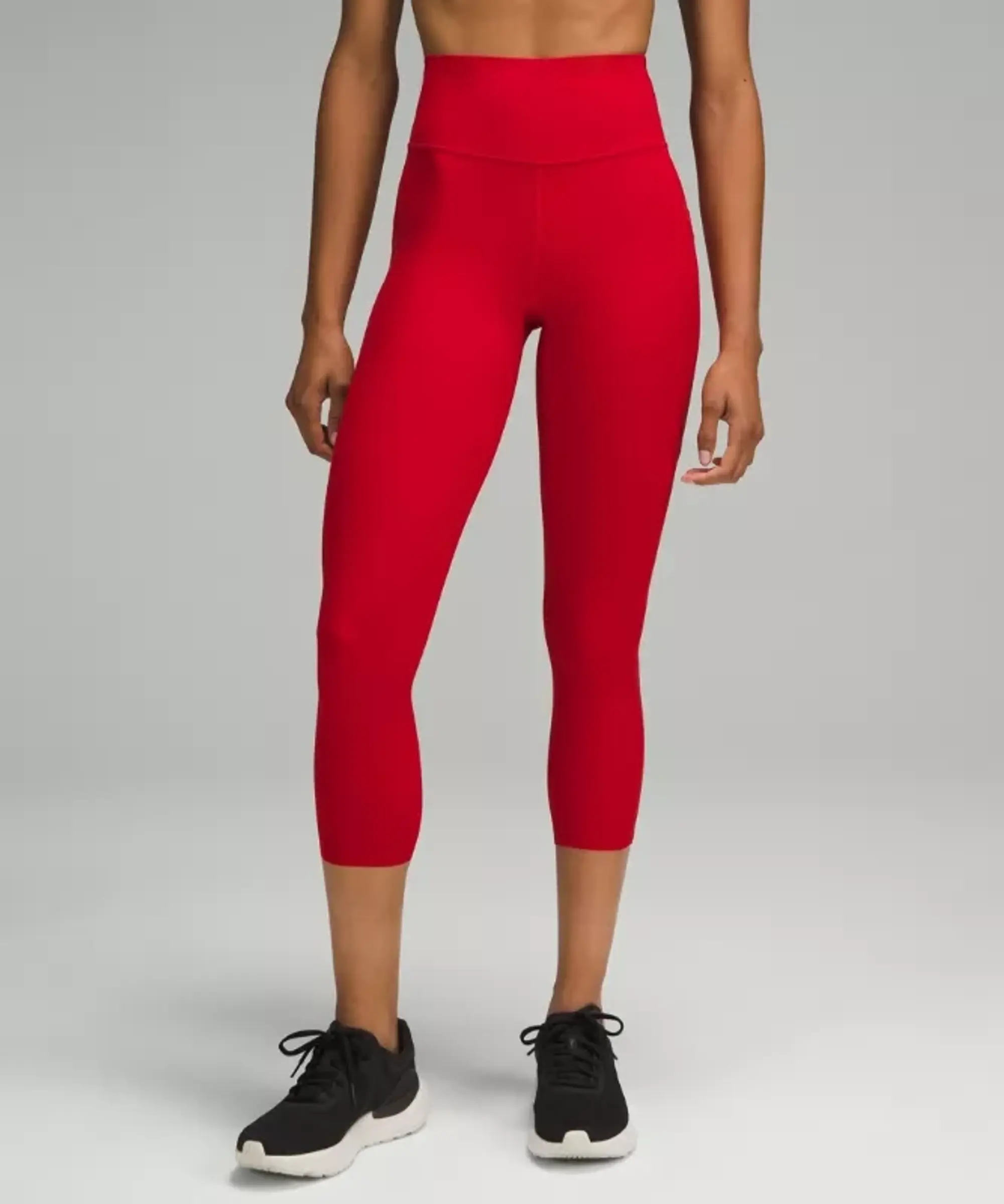 lululemon IE lululemon – Women's Fast and Free High-Rise Crop Pants Pockets – 23 – Color Dark Red/Neon/Red – Size 4