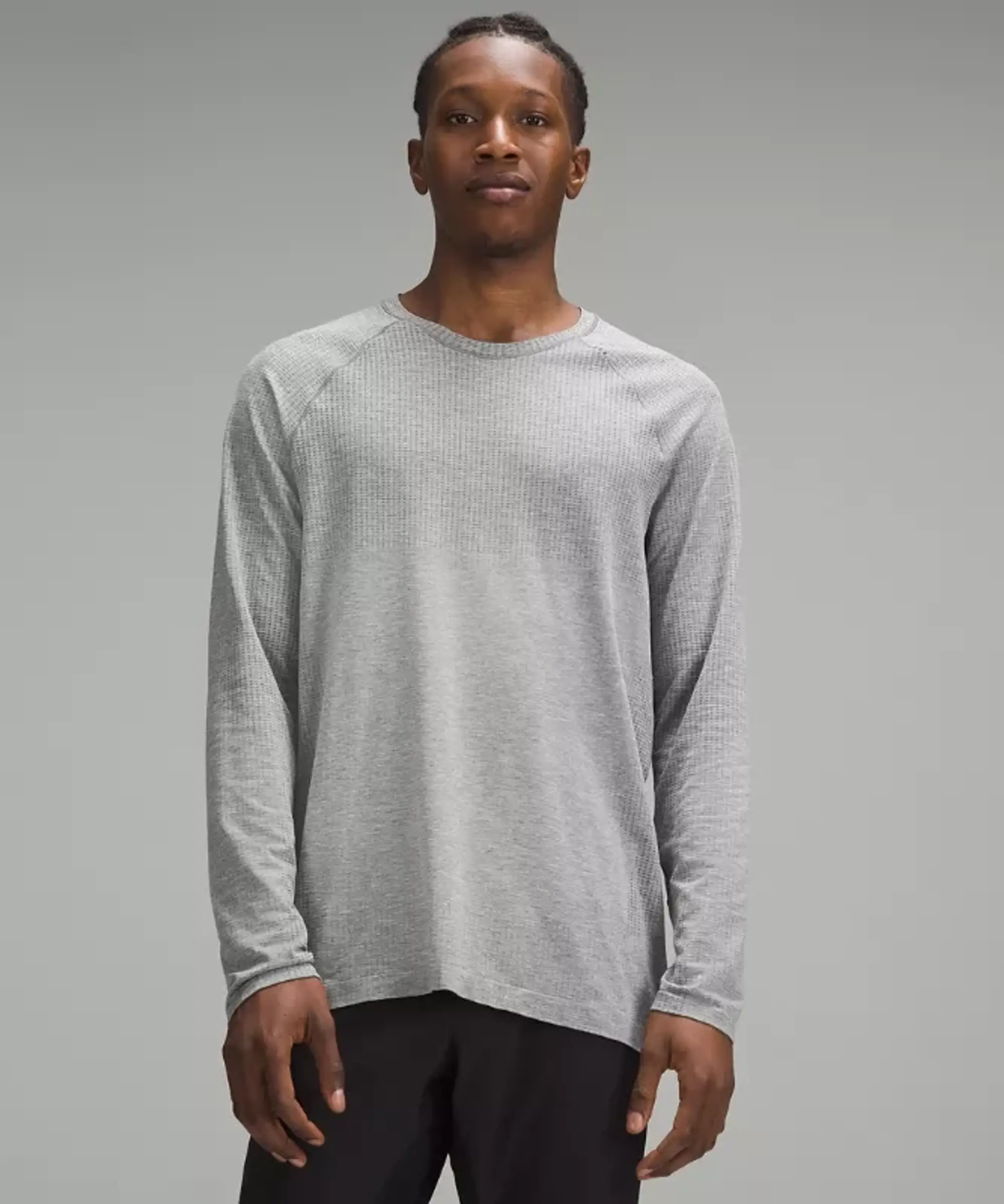 lululemon IE lululemon – Men's Metal Vent Tech Long-Sleeve Shirt Original Slim Fit – Color White/Grey – Size 2XL