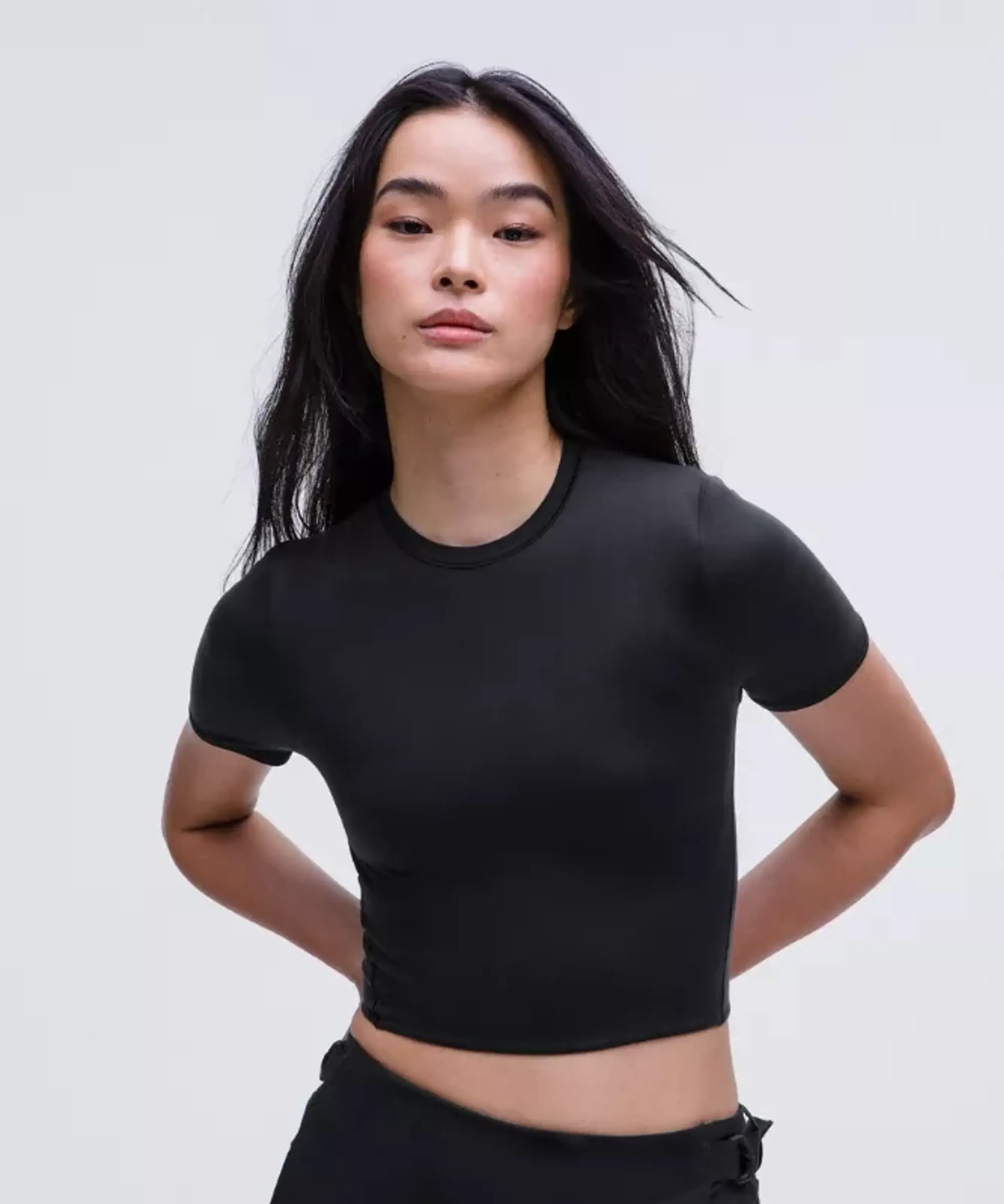 lululemon IE lululemon – Women's Wundermost Ultra-Soft Nulu Crewneck Cropped T-Shirt – Color Black – Size XS