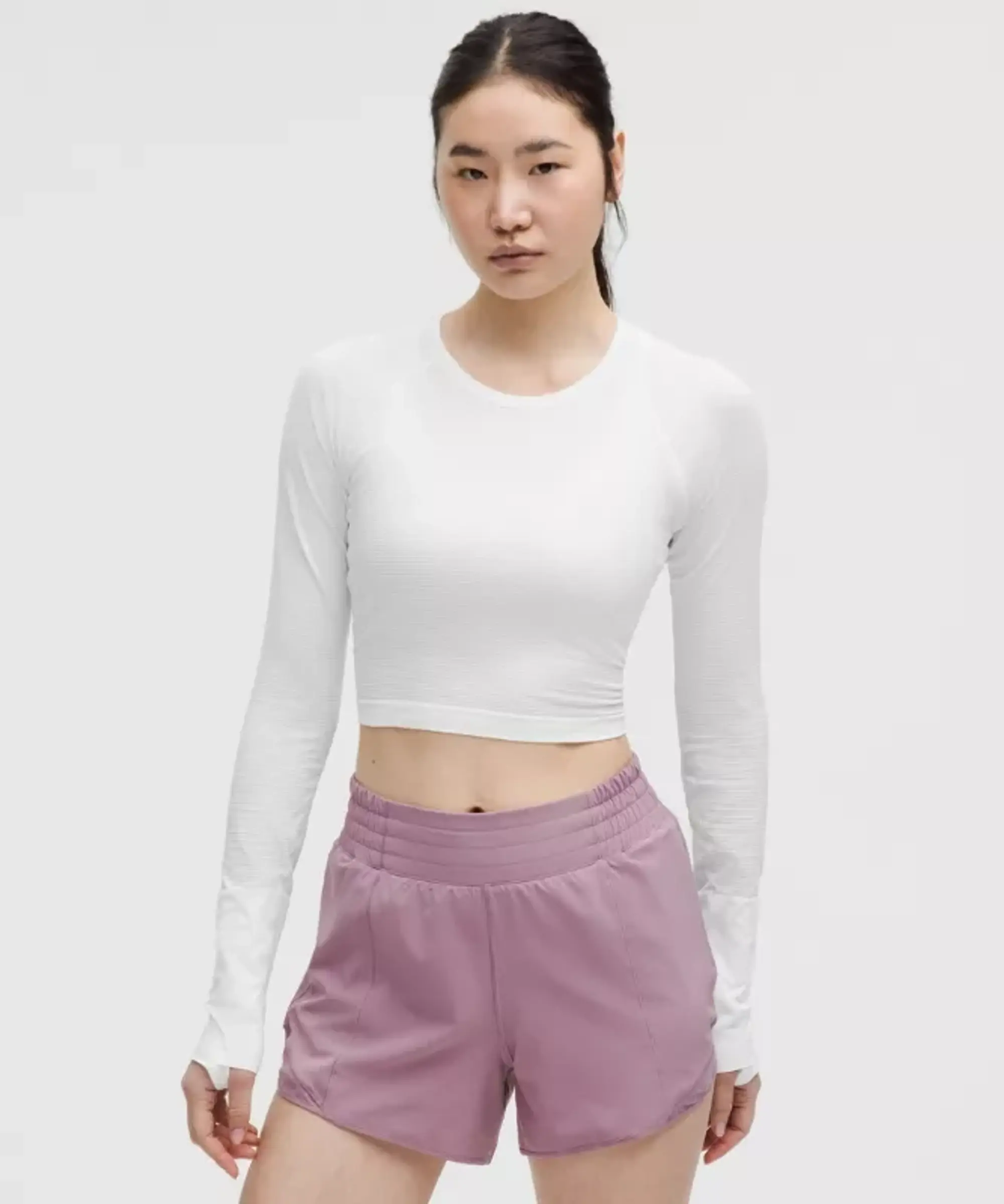 lululemon IE lululemon – Women's Swiftly Tech Cropped Long-Sleeve Shirt 2.0 – Color White – Size 8