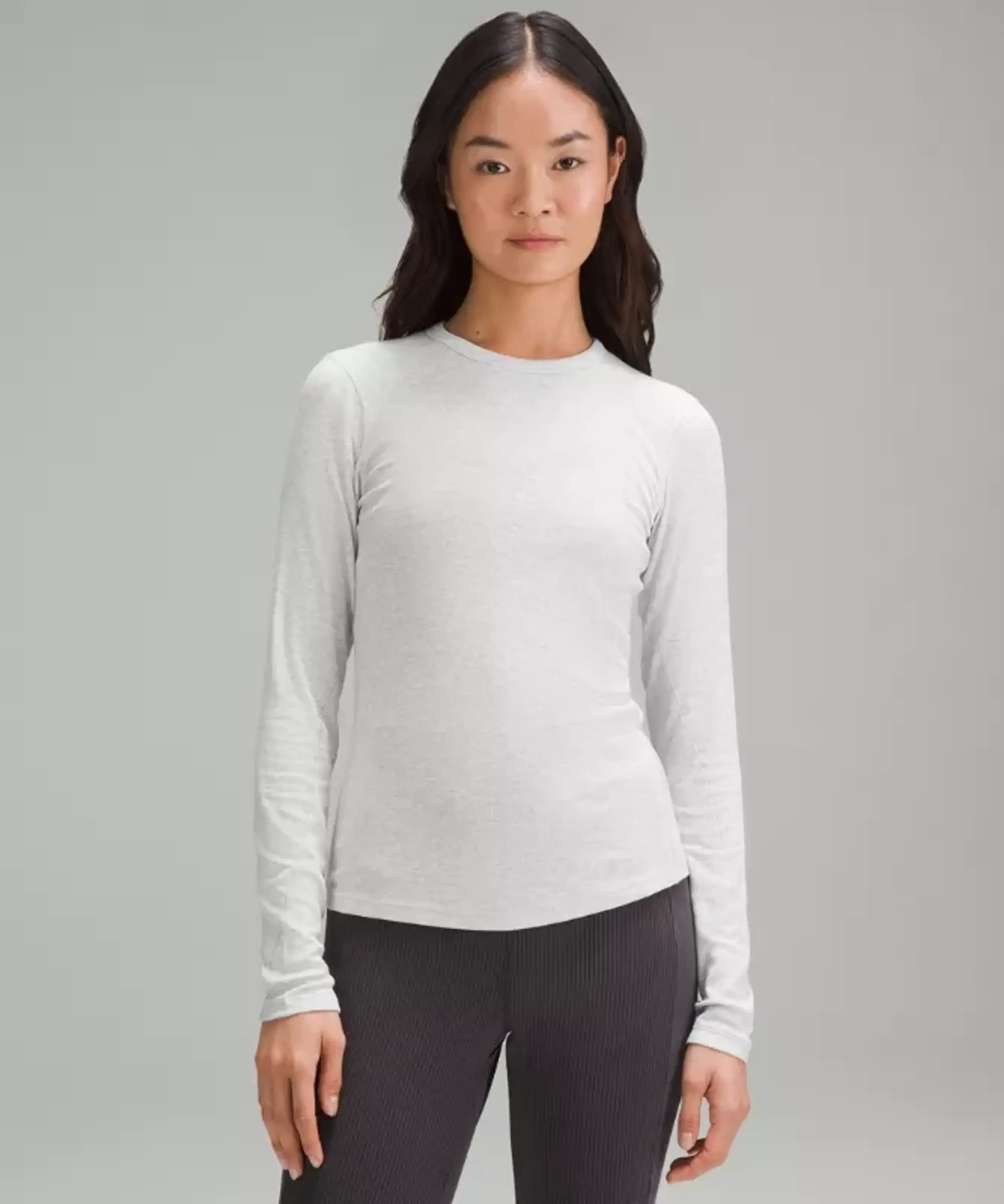 lululemon IE lululemon – Women's Hold Tight Long-Sleeve Shirt – Color Light Grey/Grey – Size 8