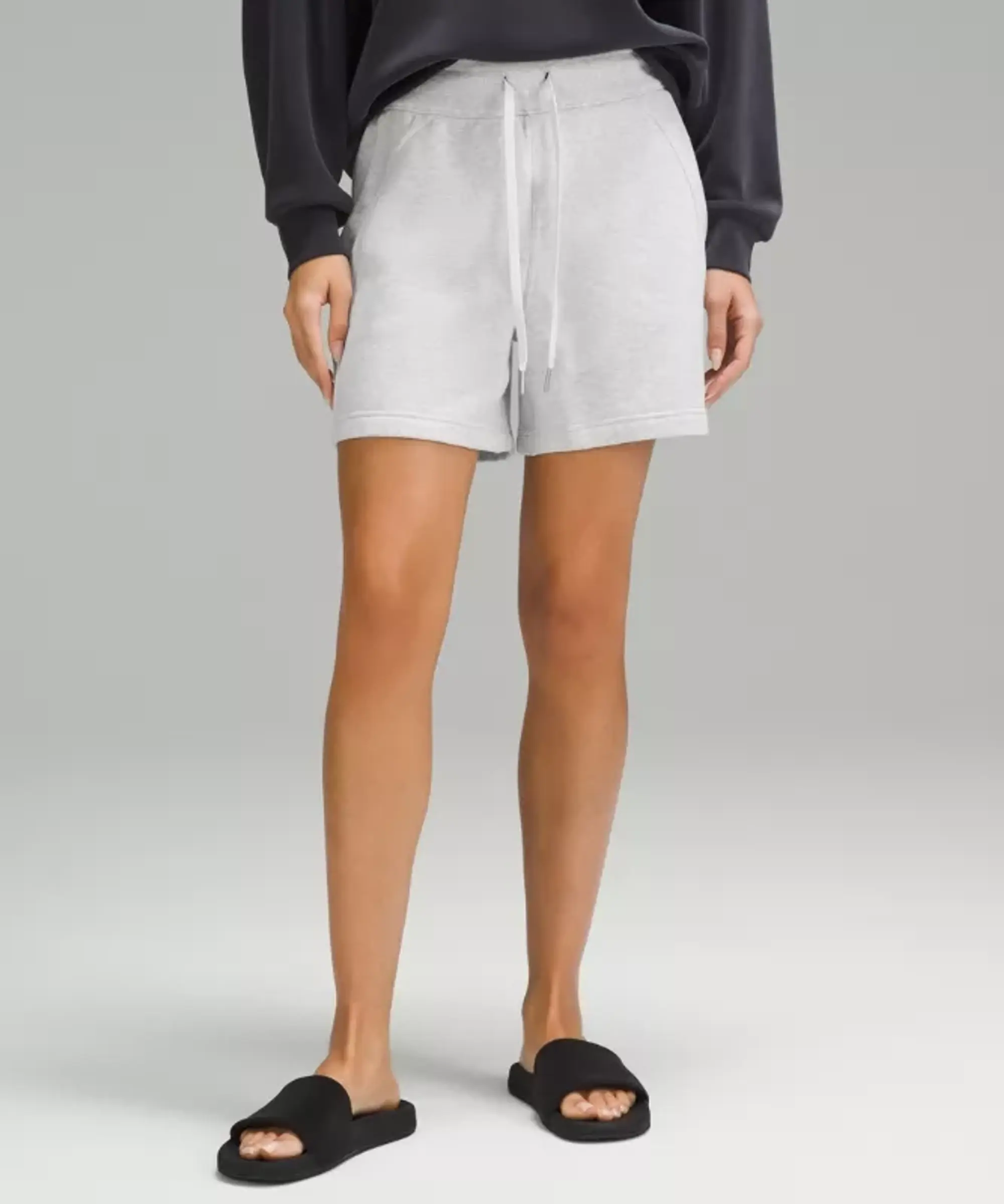 lululemon IE lululemon – Women's Scuba High-Rise Shorts – 5 – Color Light Grey/Grey – Size 8