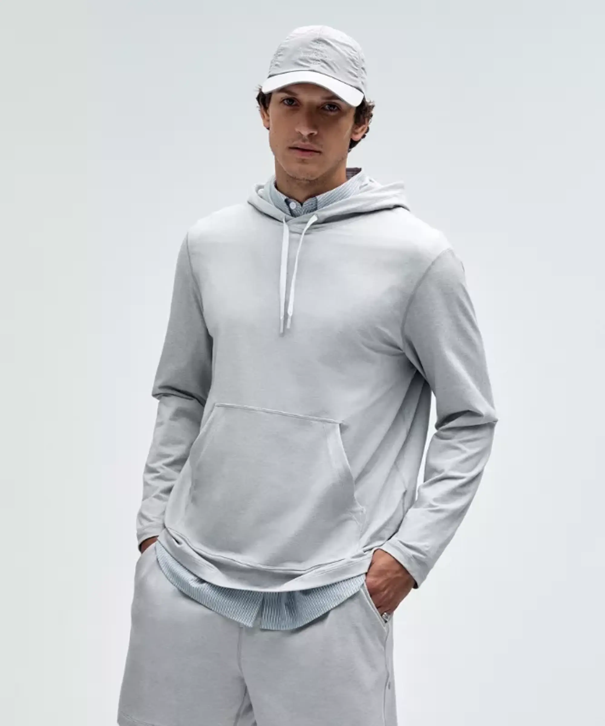 lululemon IE lululemon – Men's Soft Jersey Pullover Hoodie – Color Silver/Grey – Size 2XL