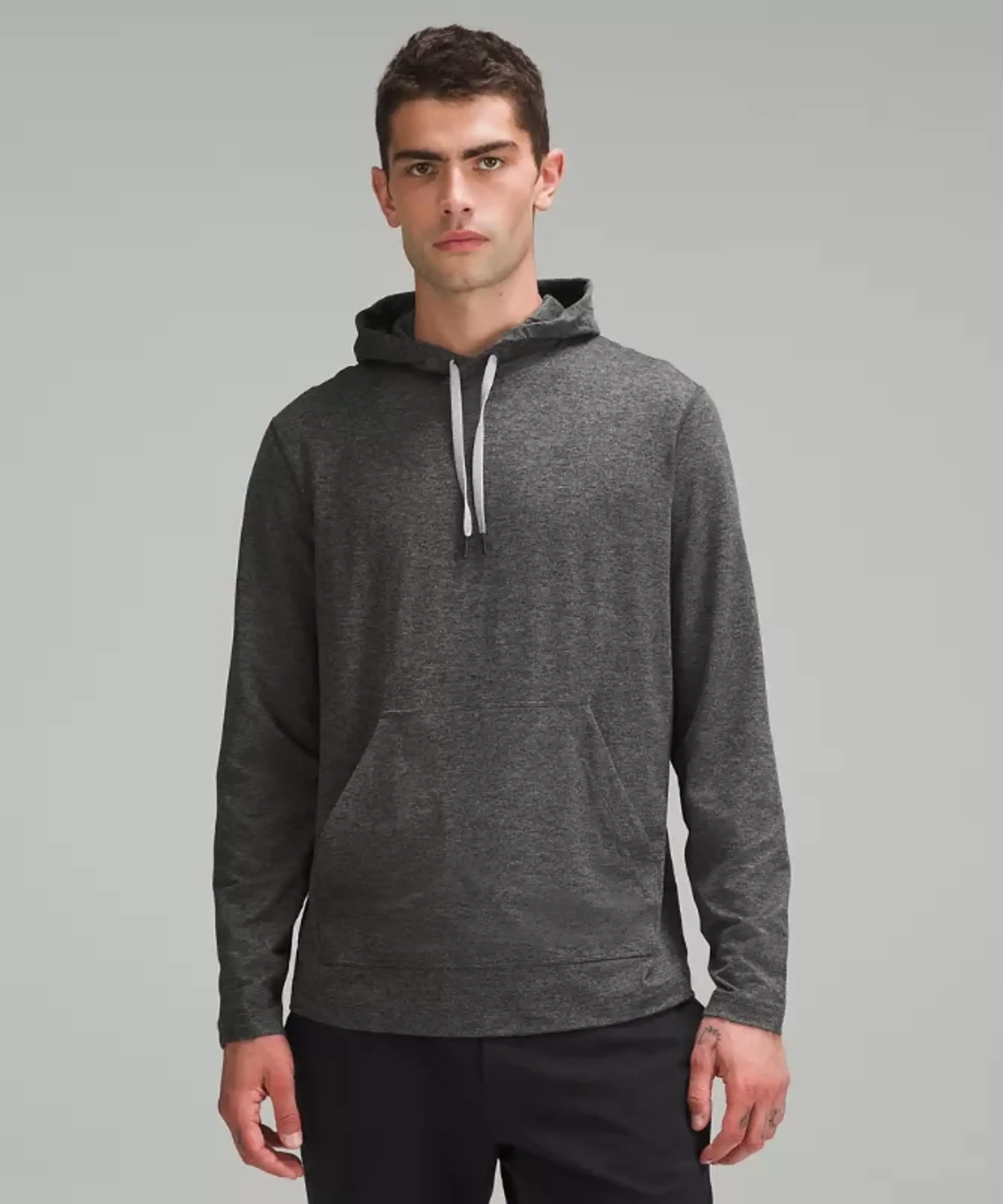 lululemon IE lululemon – Men's Soft Jersey Pullover Hoodie – Color Black/Grey – Size 2XL