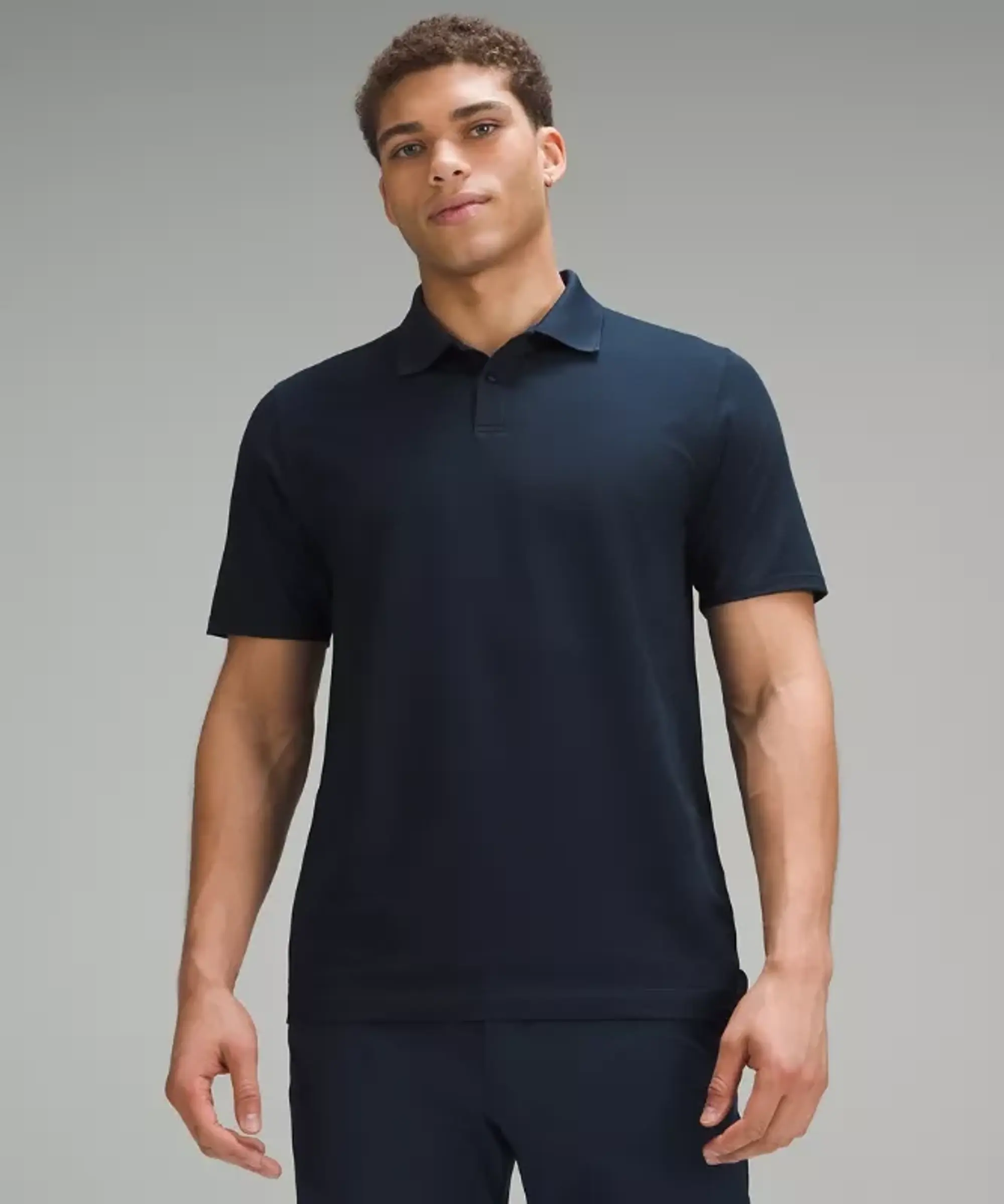 lululemon IE lululemon – Men's Pique Classic-Fit Short-Sleeve Polo Shirt – Color Blue – Size 2XL