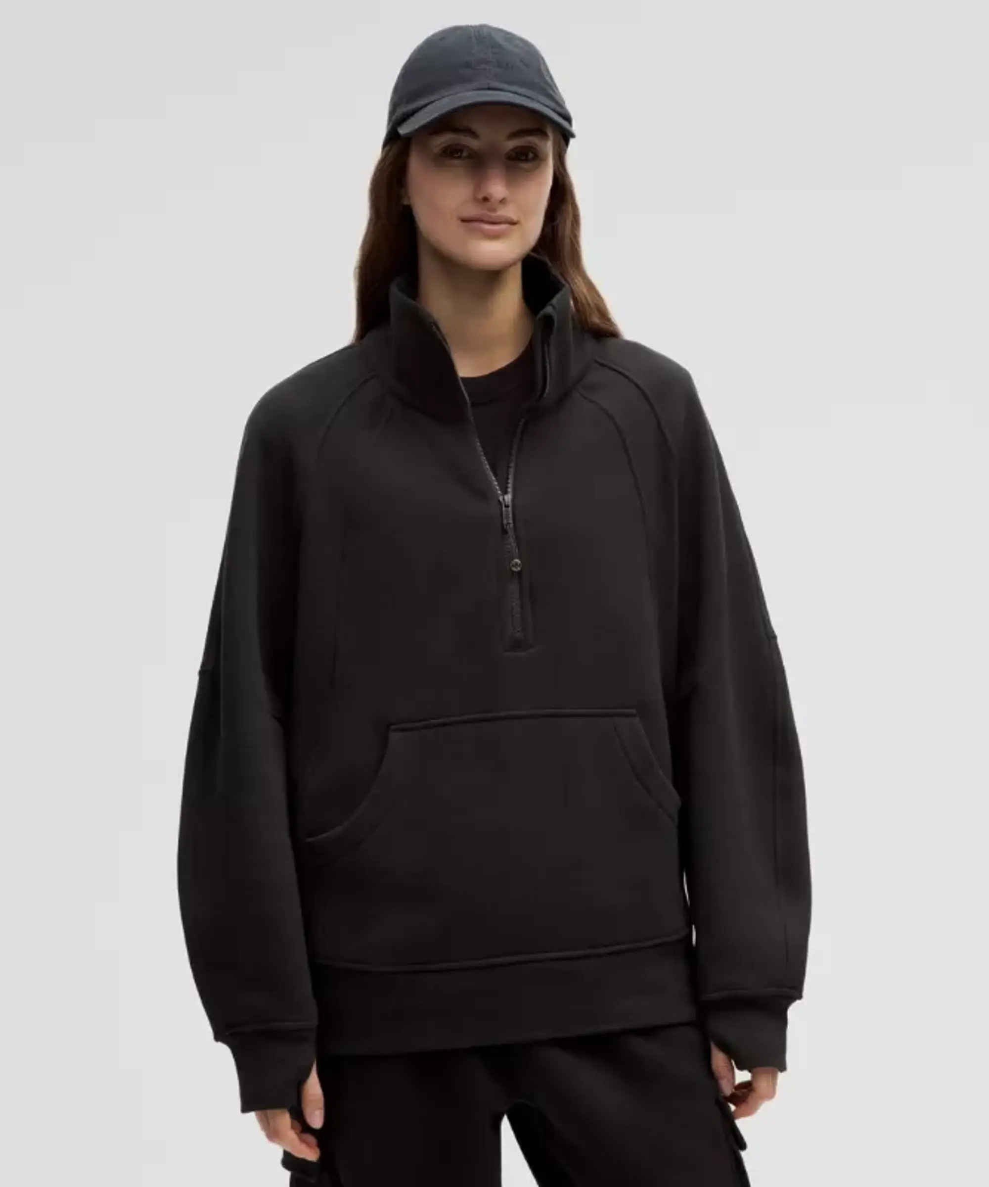 lululemon IE lululemon – Women's Scuba Oversized Funnel-Neck Half Zip Sweatshirt Long – Color Black – Size XS/S
