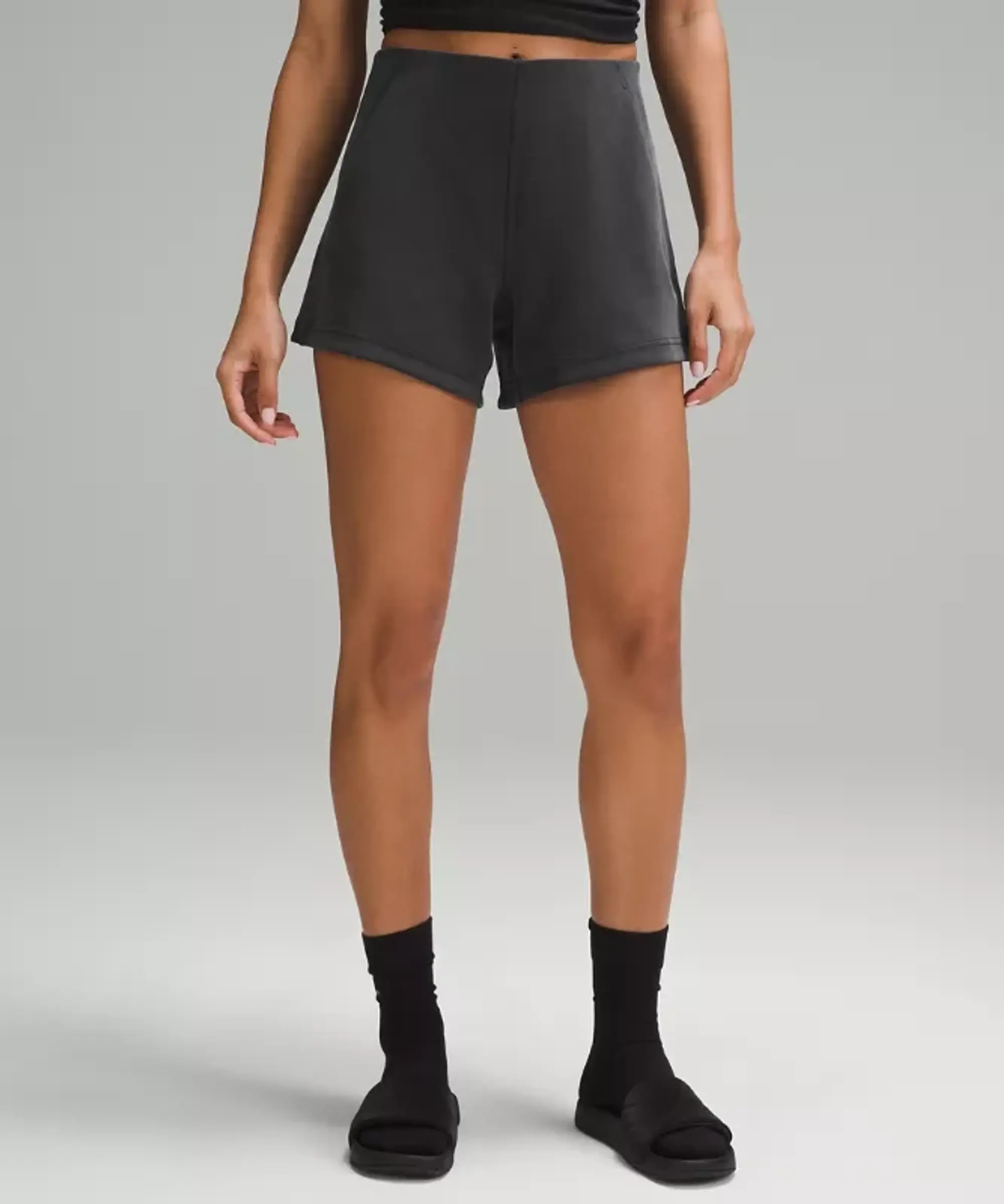 lululemon IE lululemon – Women's Softstreme Kick-Flare Mid-Rise Shorts – 4 – Color Black – Size 8